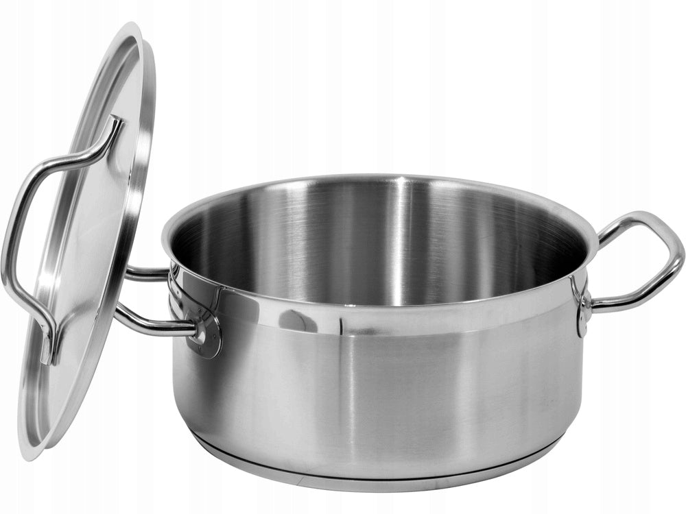 YATO GASTRO POT LOW WITH LID STAINLESS STEEL 24X11CM 5L YG-00041 Manufacturer code YT_YG-00041
