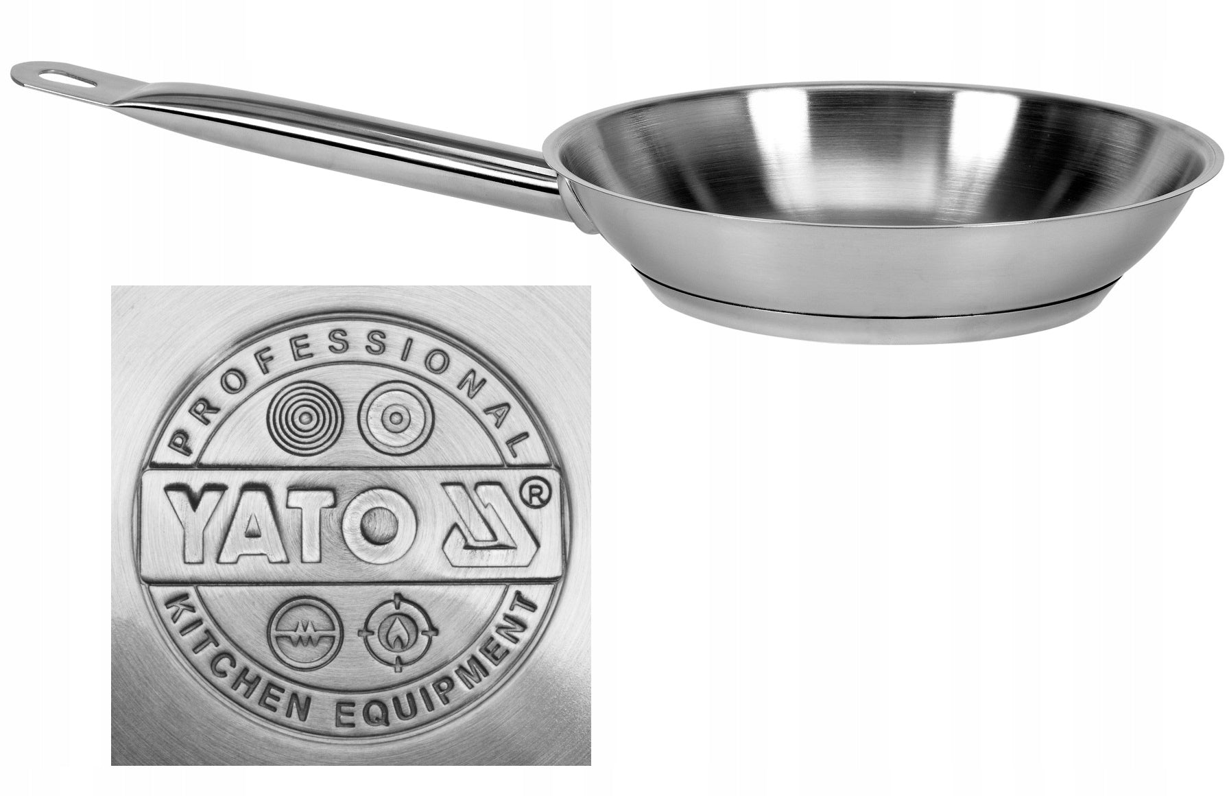 YATO GASTRONOMIC FRYING PAN STAINLESS STEEL 20CM INDUCTION GAS CURRENT YG-00100
