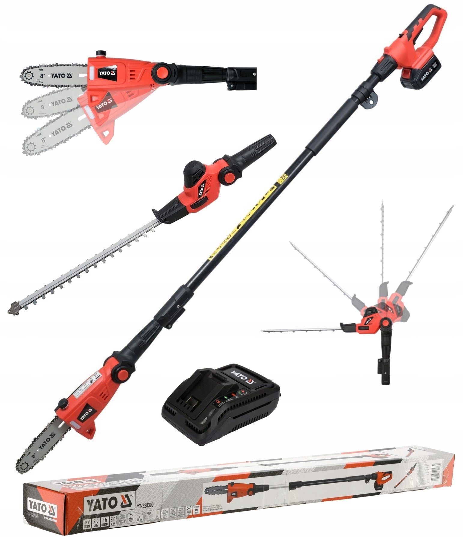 YATO MULTIFUNCTION TOOL 18V +2Ah 2in1 HEDGE TRIMMER Brand Yato