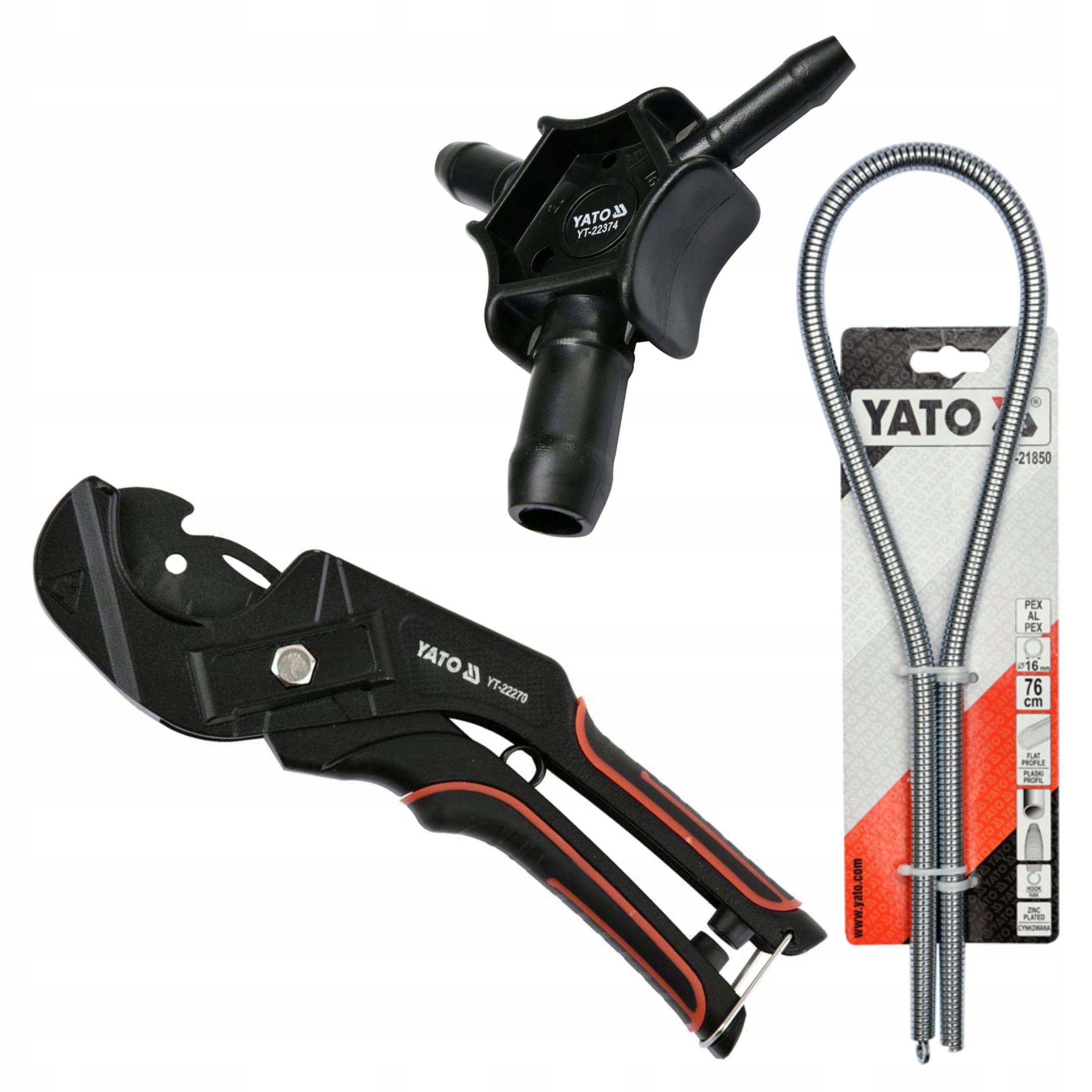 YATO PEX PIPE SET SHEARS 36mm + PIPE BENDING SPRING + CALIBRATOR