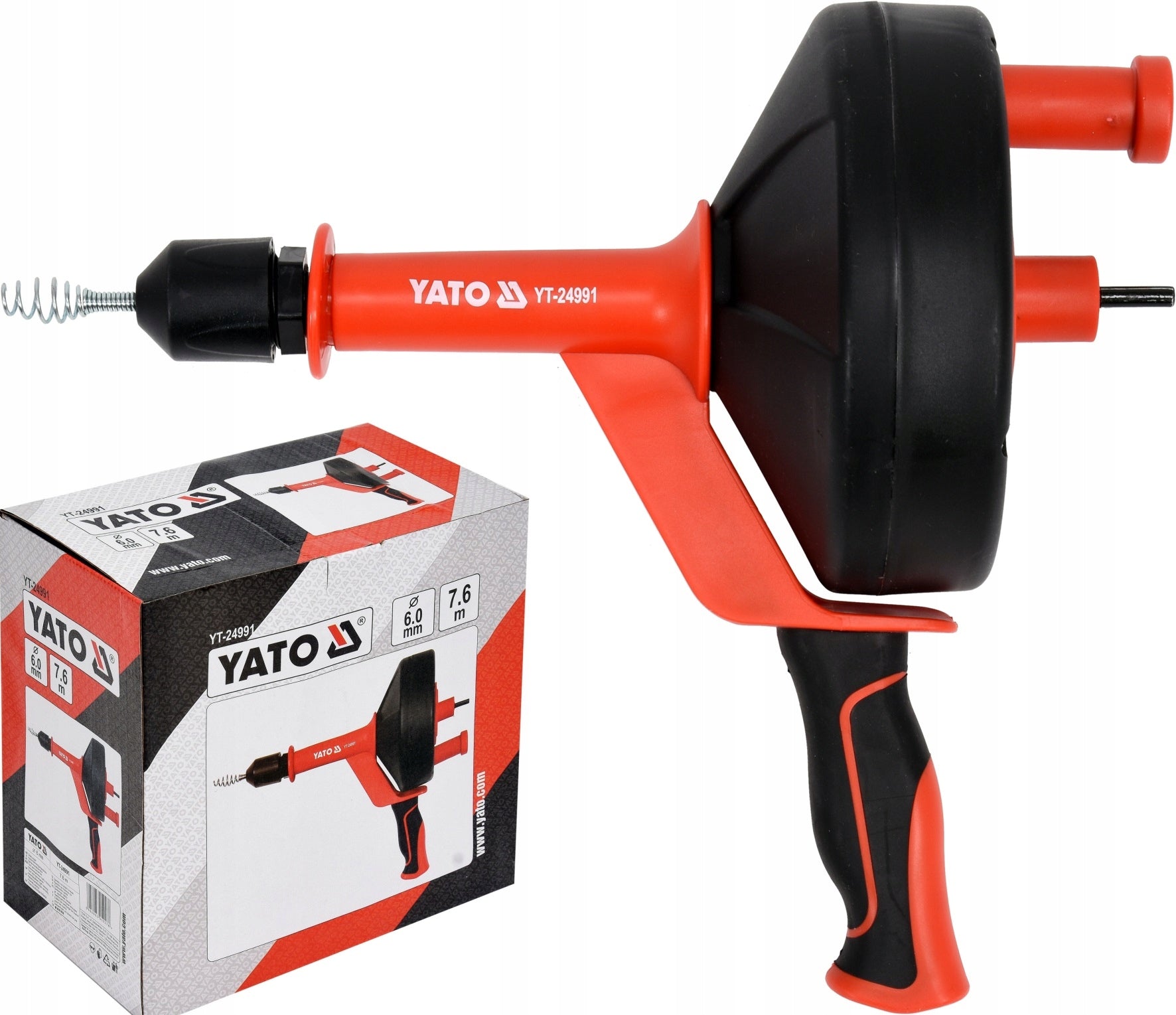 YATO SEWER SPIRAL FOR CLEARING PIPES FOR DRILL 7,6M YT-24991 Product weight with unit packaging 1.4 kg