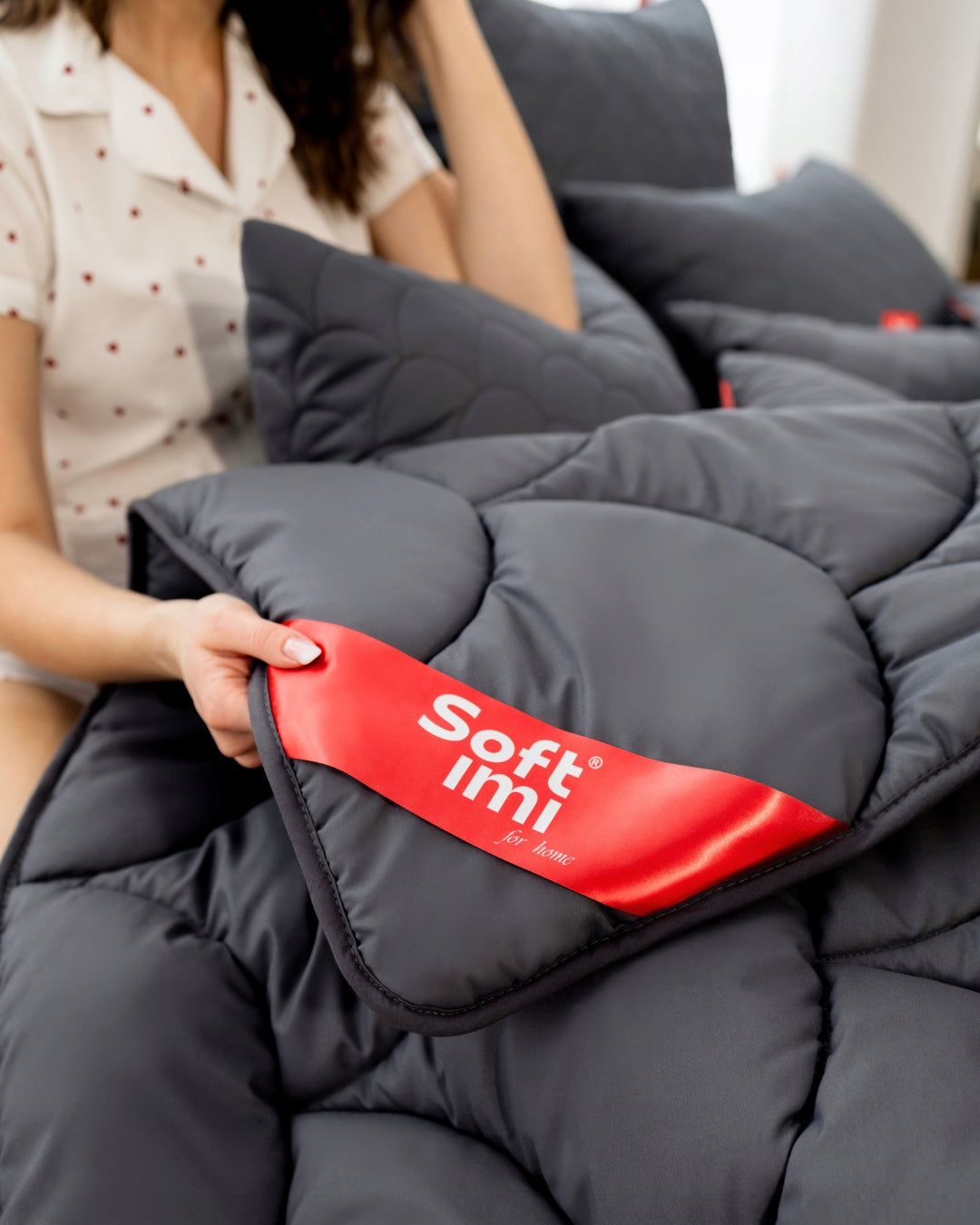 YEAR-ROUND ANTI-ALLERGIC QUILT 160X200 GREY from Poland WARMTH 4 SEASONS Product width 160 cm