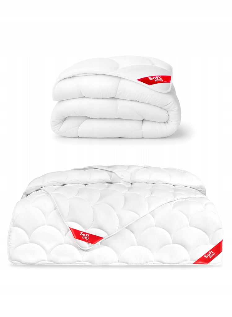 YEAR-ROUND ANTI-ALLERGIC QUILT 160X200 from Poland WARM LIGHT 4 SEASONS Stuffing material silicone fibers