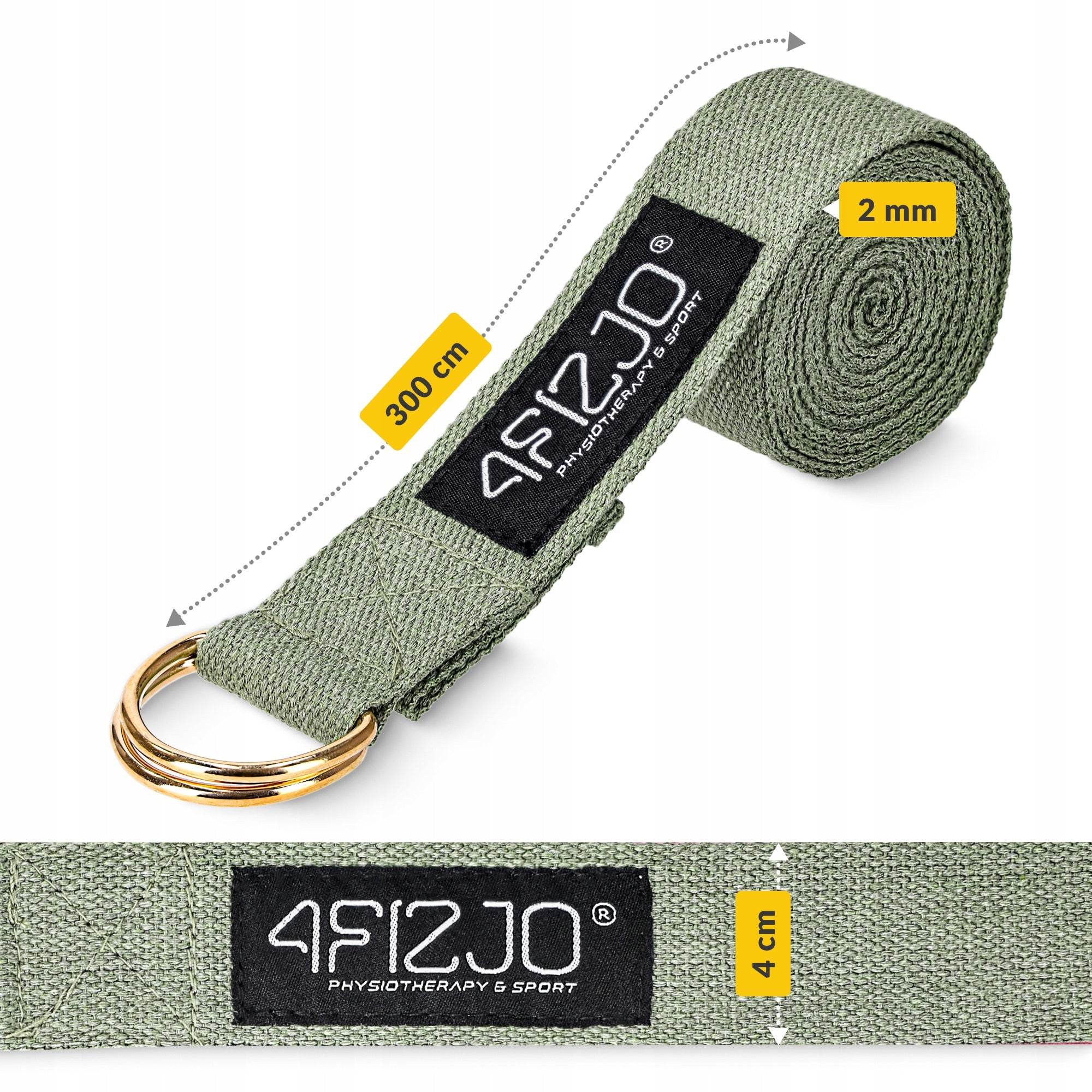 YOGA BELT STRETCHING YOGA STRAP 3 m Brand 4FIZJO