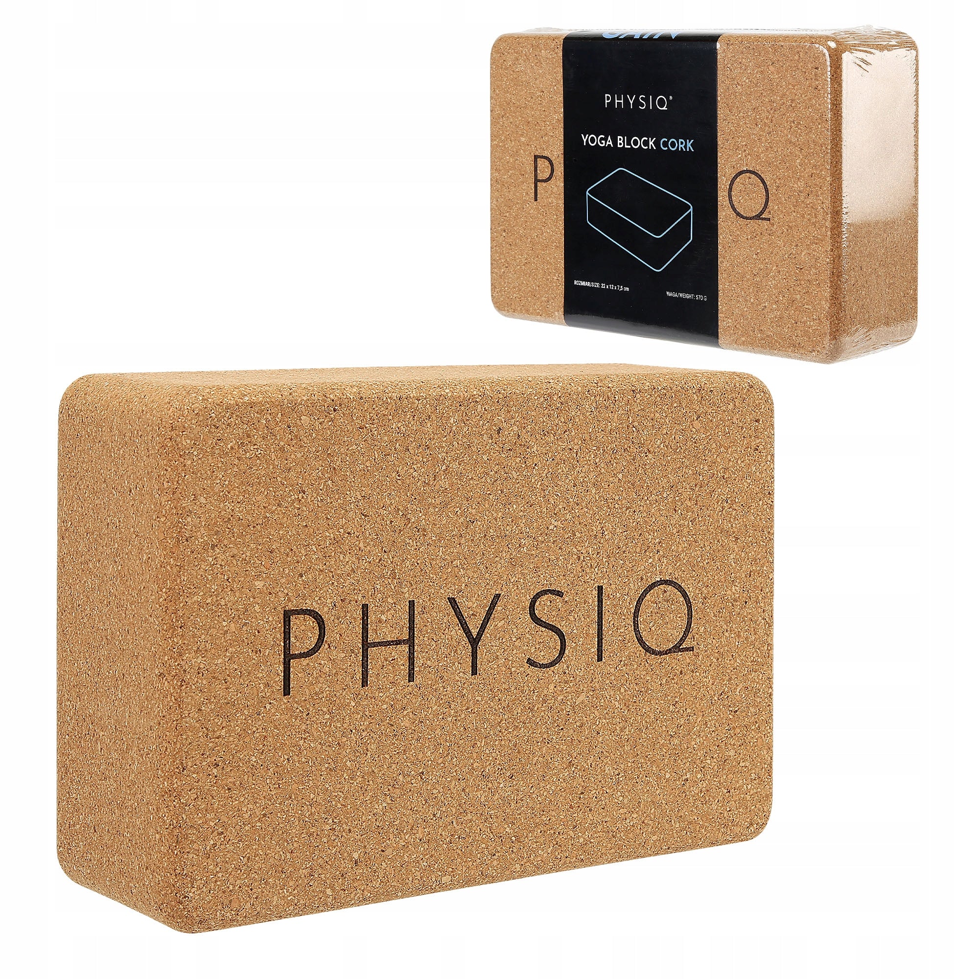 YOGA CUBE CORK PROFESSIONAL EXERCISE BLOCK - SET OF 2 Manufacturer code KOSTKA DO JOGI KLOCEK BLOK DO ĆWICZEŃ KOREK
