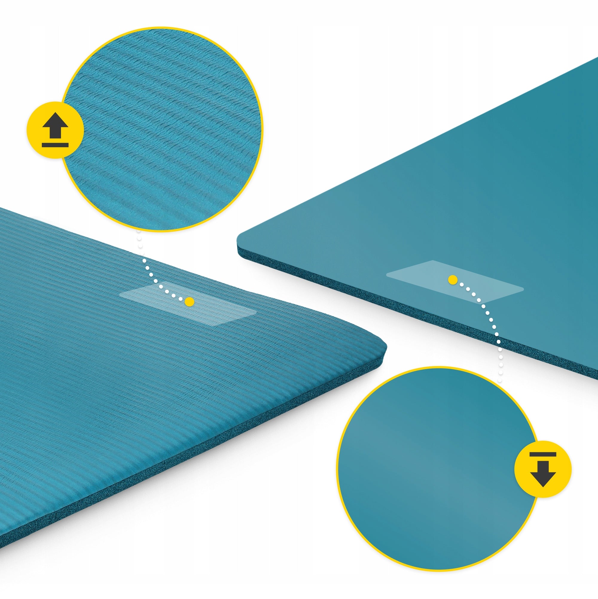 YOGA EXERCISE MAT GYMNASTIC TRAINING FITNESS HANDLE NBR 190 × 100cm Brand 4FIZJO