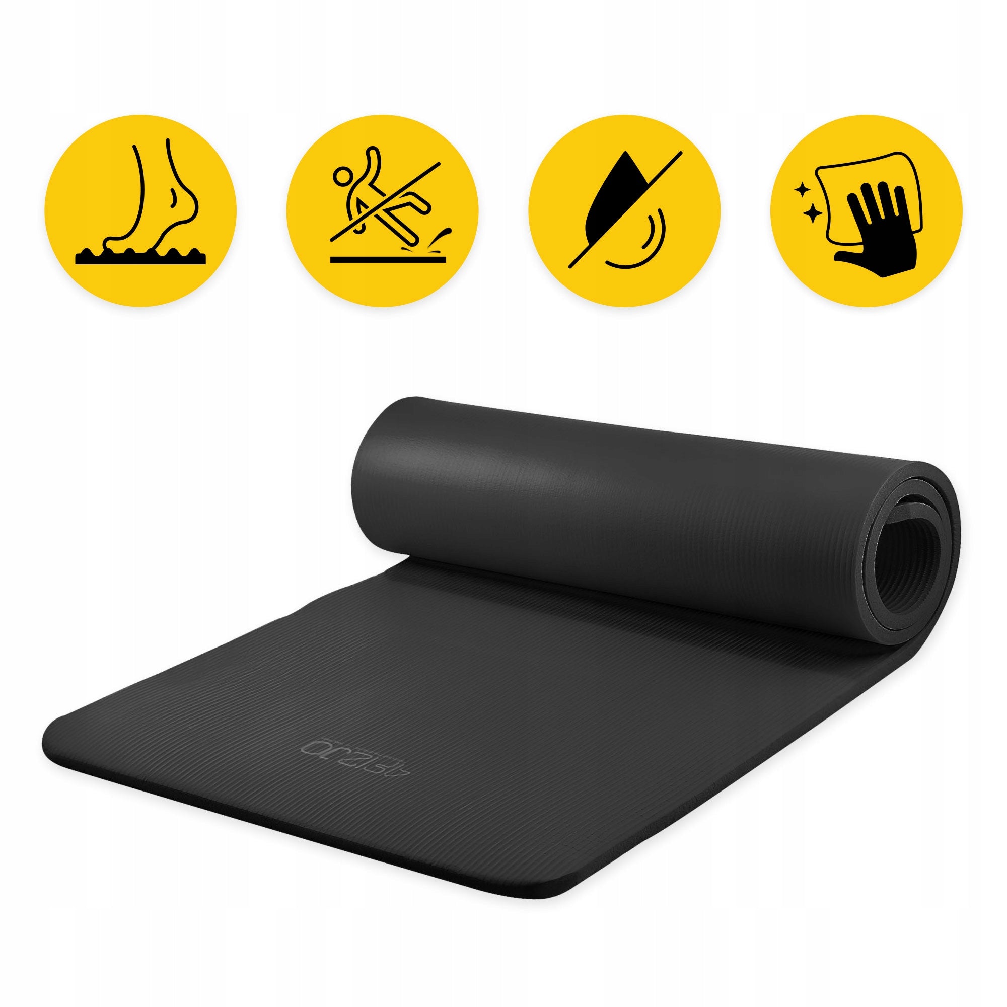 YOGA EXERCISE MAT GYMNASTIC TRAINING FITNESS HANDLE THICK NBR 1,5CM Brand 4FIZJO
