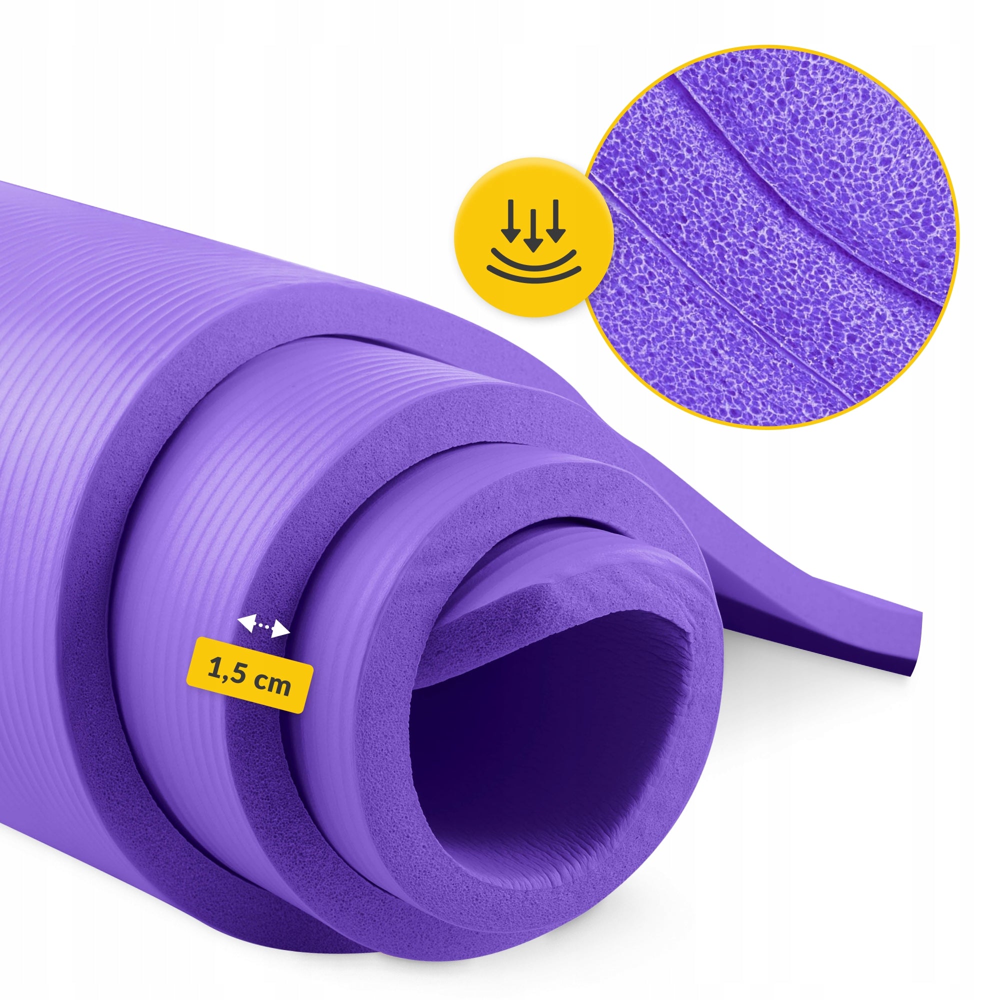YOGA EXERCISE MAT GYMNASTIC TRAINING FITNESS MAT THICK 1,5 CM Brand 4FIZJO