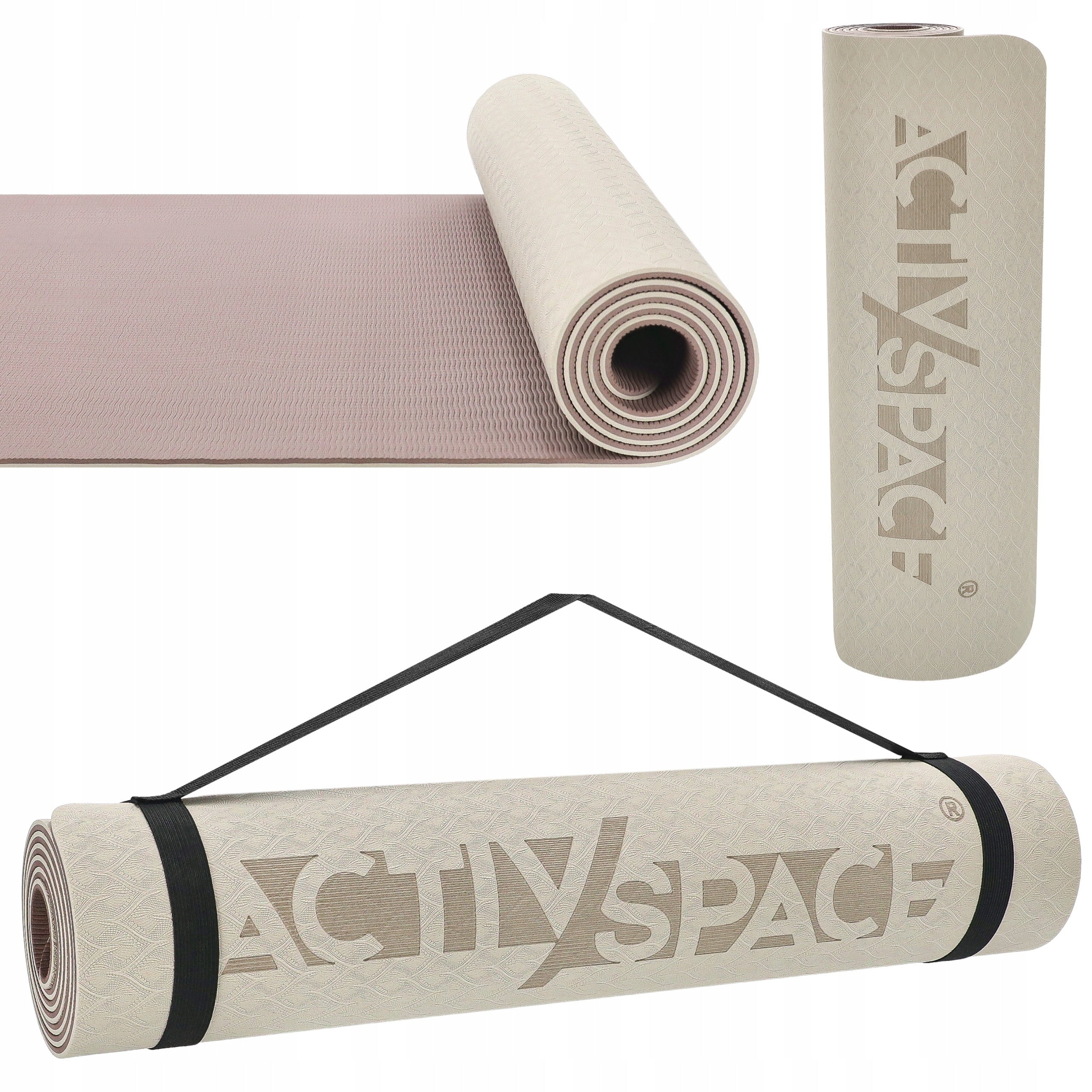 YOGA FITNESS EXERCISE MAT DOUBLE SIDED NON-SLIP SOFT + 6MM HANDLE