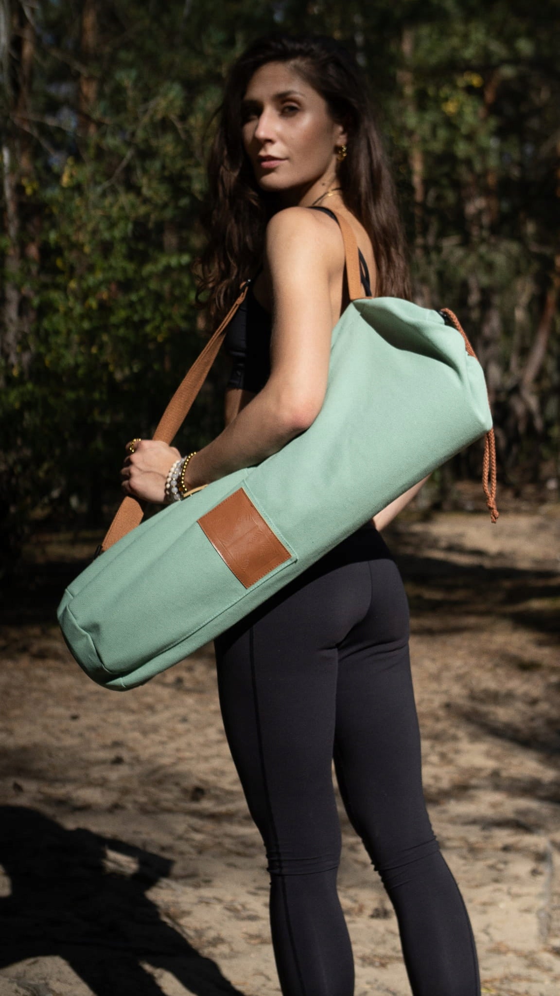 YOGA MAT COVER YOGA BAG SAGE MINT 70x20cm MELLOW WAYS Brand Mellow Ways