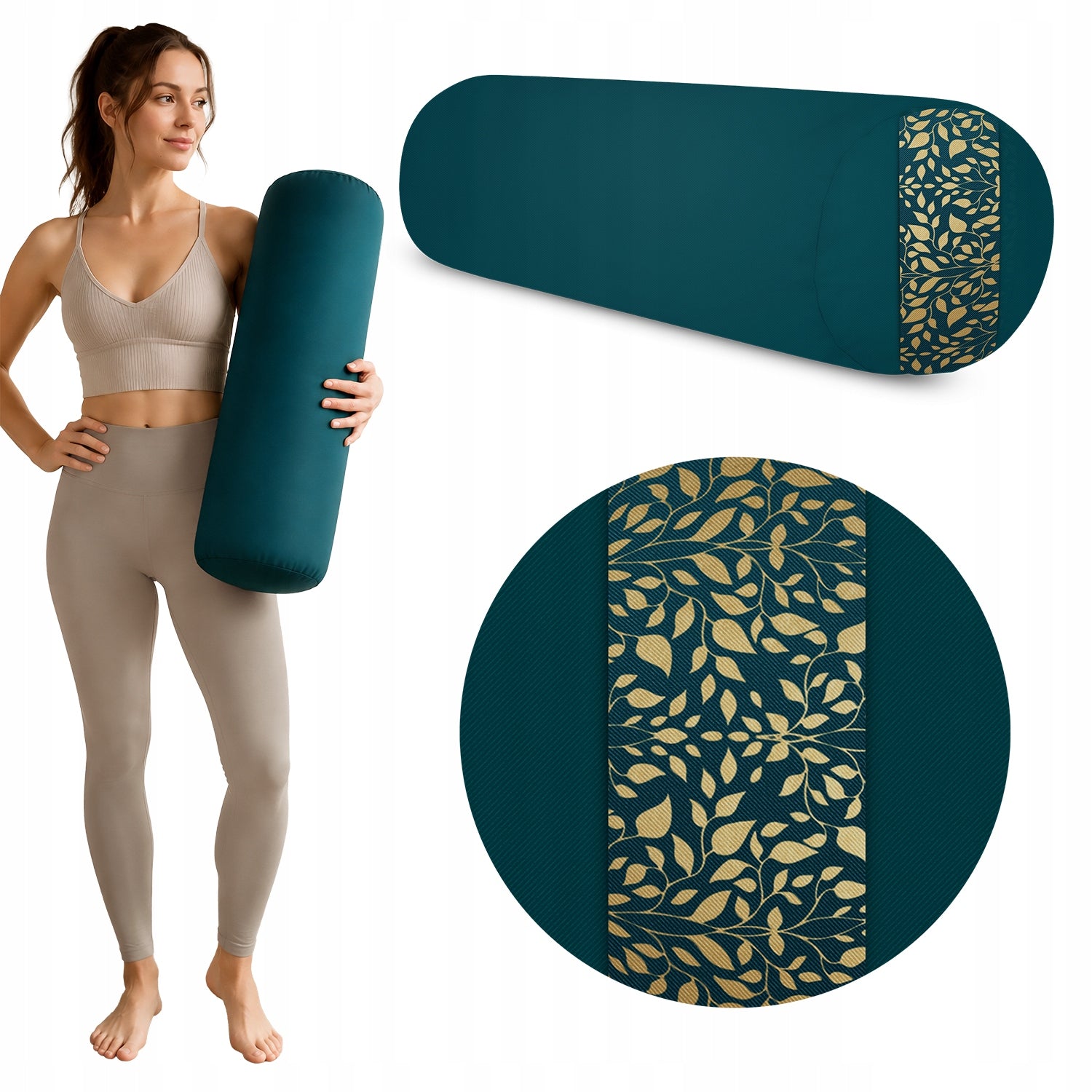 YOGA ROLLER WITH BUCKWHEAT HUSK 70x20 cm BOLSTER XXL