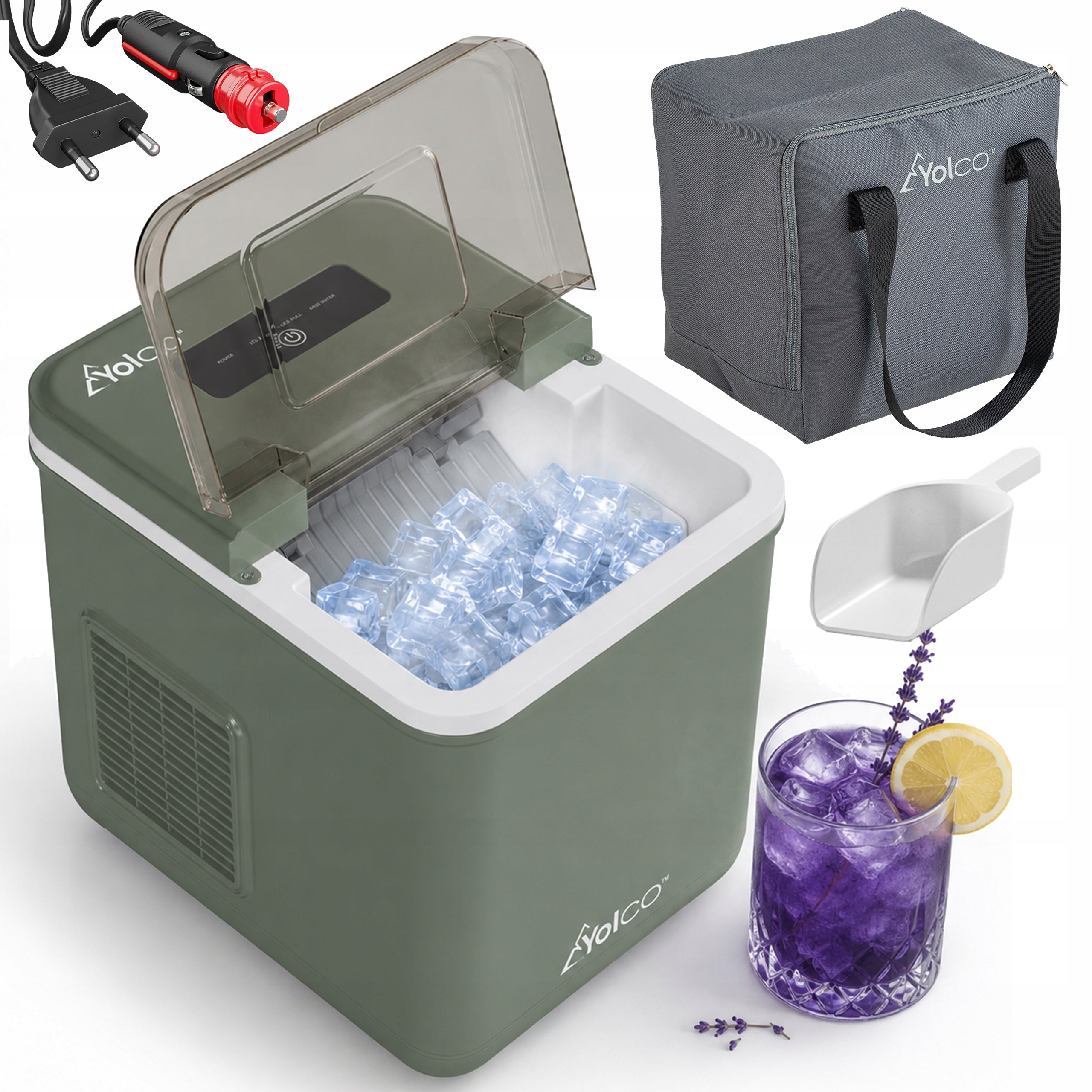 YOLCO ICM1 PISTACHIO ICE MAKER FOR MOTORHOME CAMPING EFFICIENT QUIET 10kg