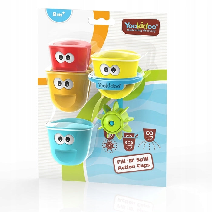 YOOKIDOO Bath Toy Bathtub Colorful Cups Fun Packaging status original