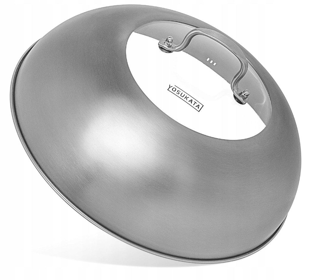 YOSUKATA Lid 32,5 cm made of Steel and Glass – For Pan Wok 34 cm
