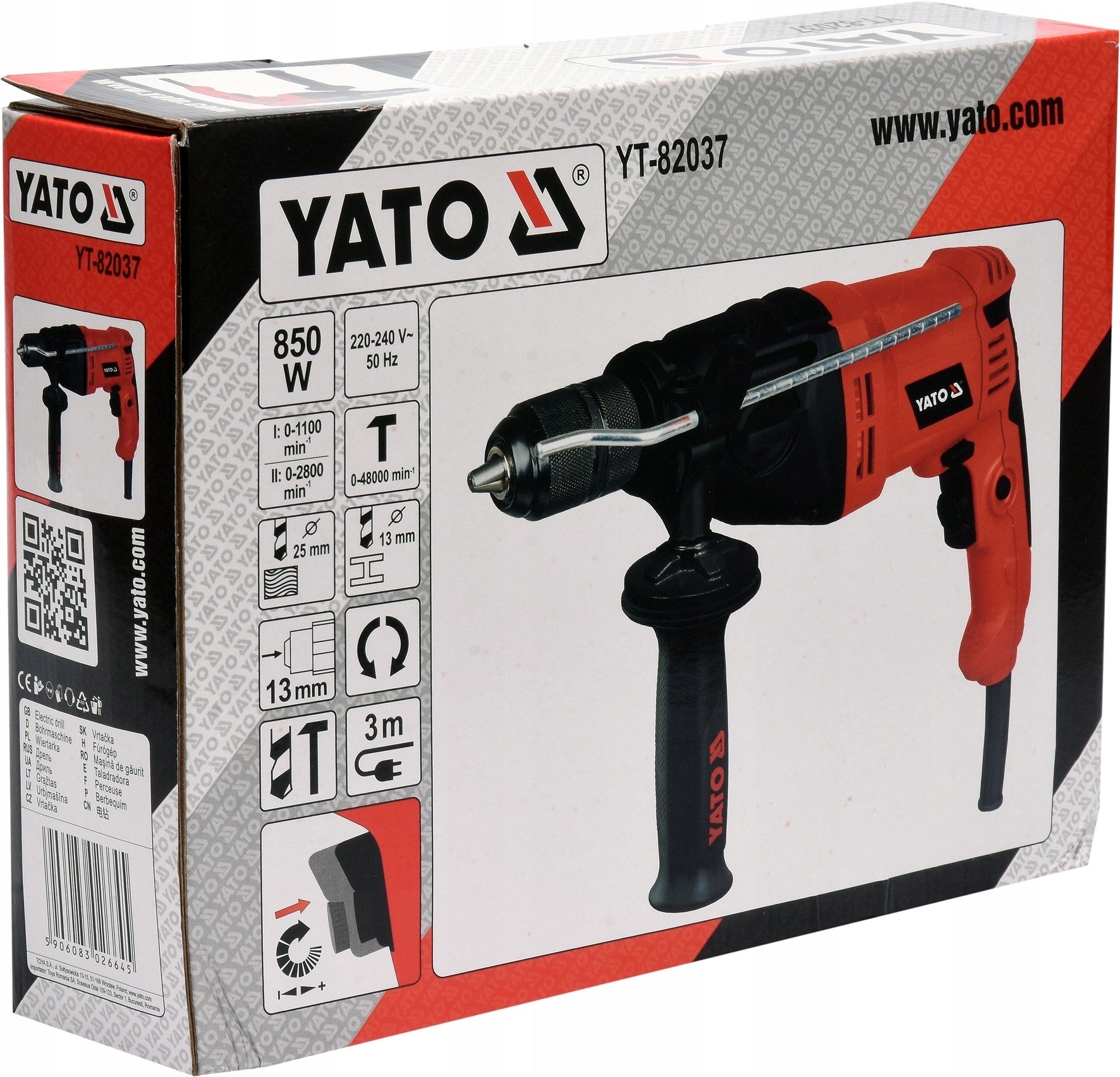 YT-82037 TWO-SPEED IMPACT DRILL 850W Brand Yato
