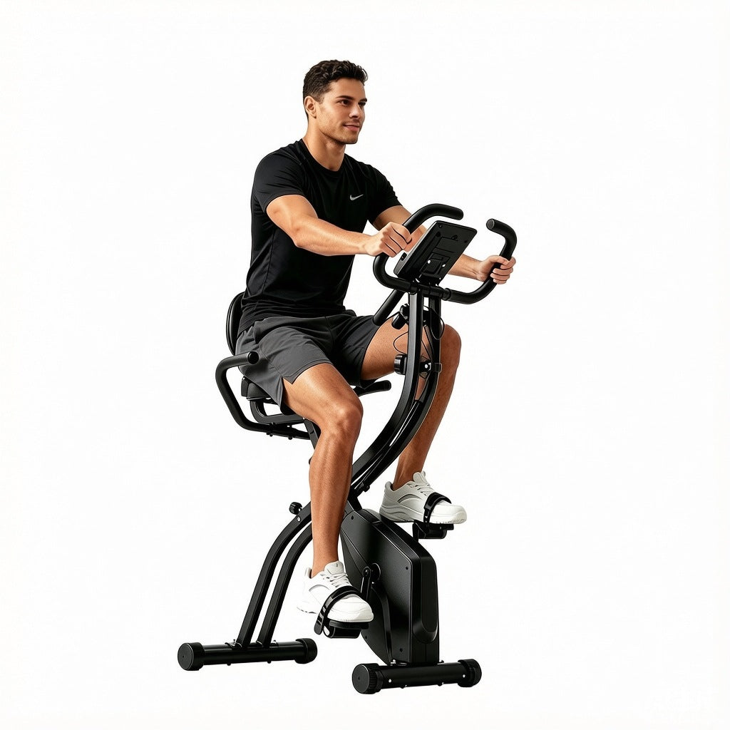 YZJ-501 Magnetic Bike Folding Bluetooth Adjustable Resistance 150kg House LED