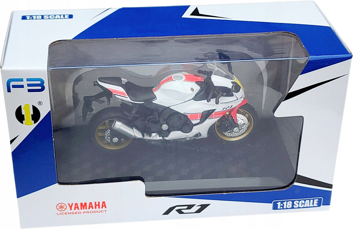 Yamaha R1 1:18 model motorcycle white Packaging status original
