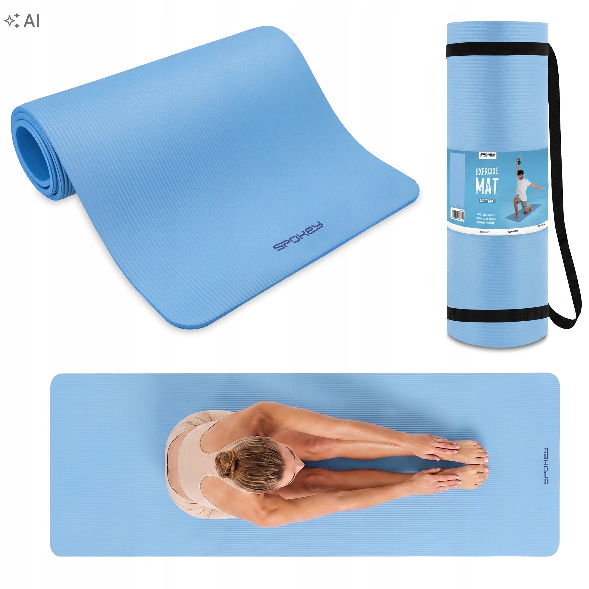 Yoga Exercise Mat Gymnastic Training Fitness Handle SOFTMAT 1 cm