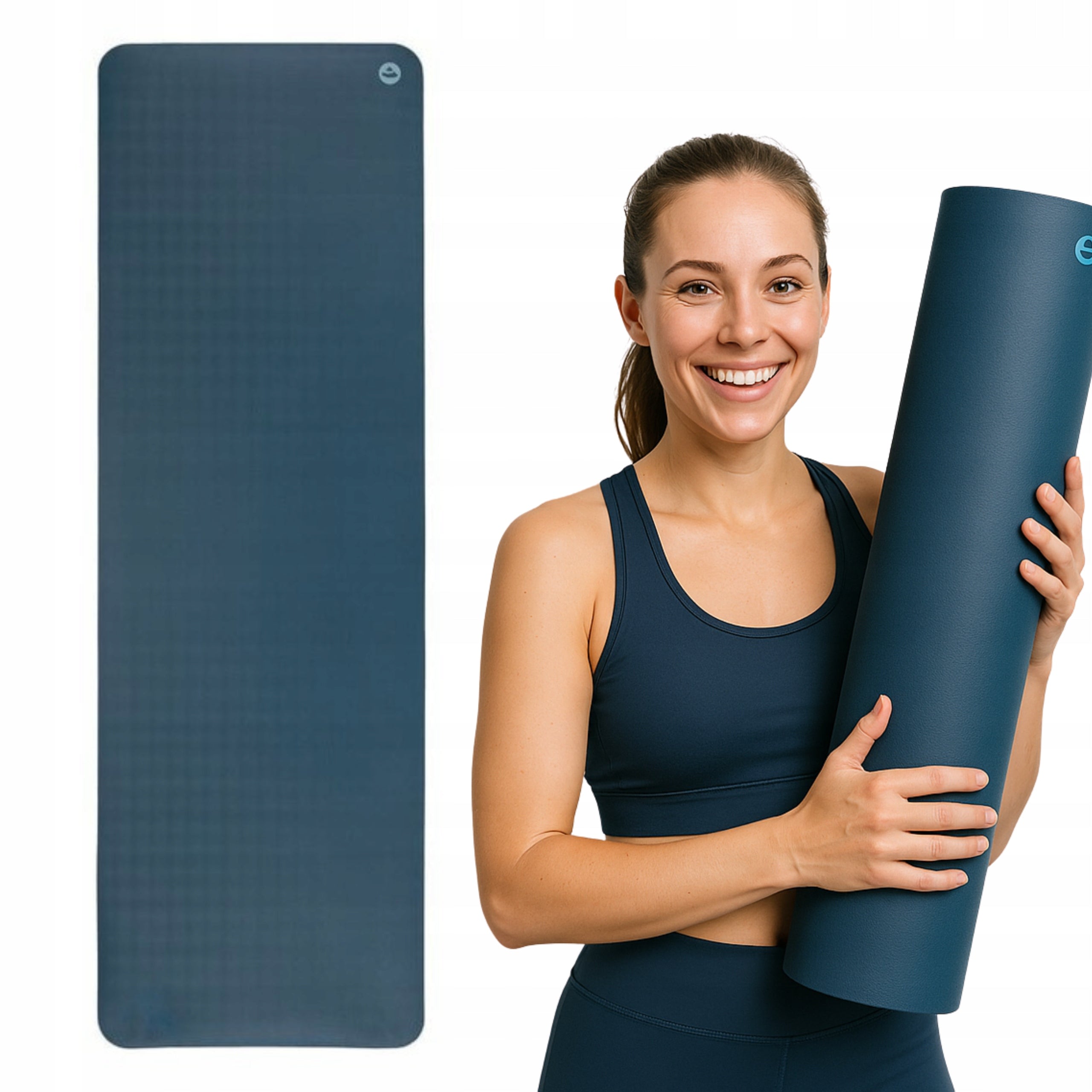 Yoga Exercise Mat Rubber Bodhi EcoPro 4mm Navy Blue Non-Slip
