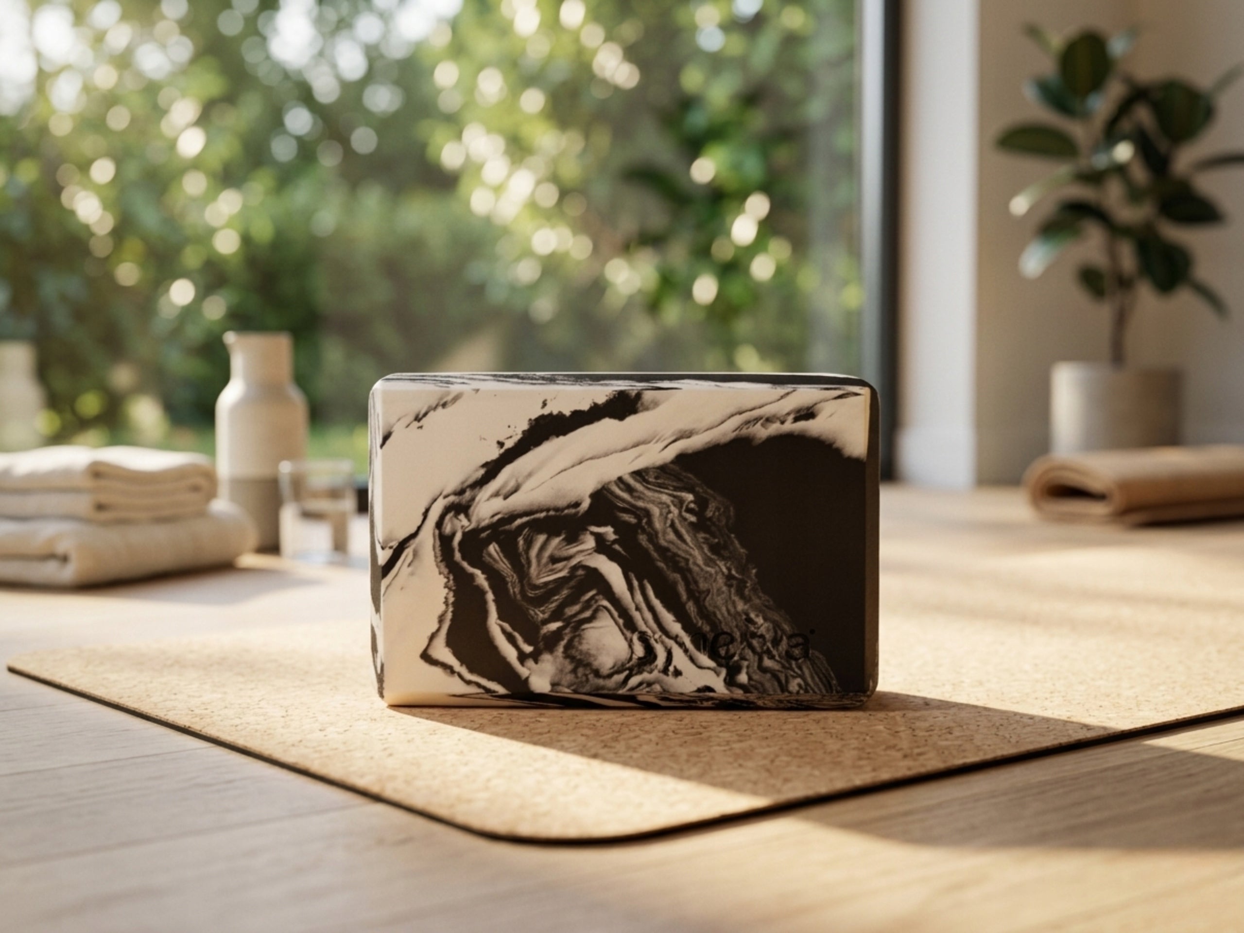 Yoga and Pilates Cube Black Block Blocks for Exercise Fitness EVA Marble Manufacturer code EBMBW