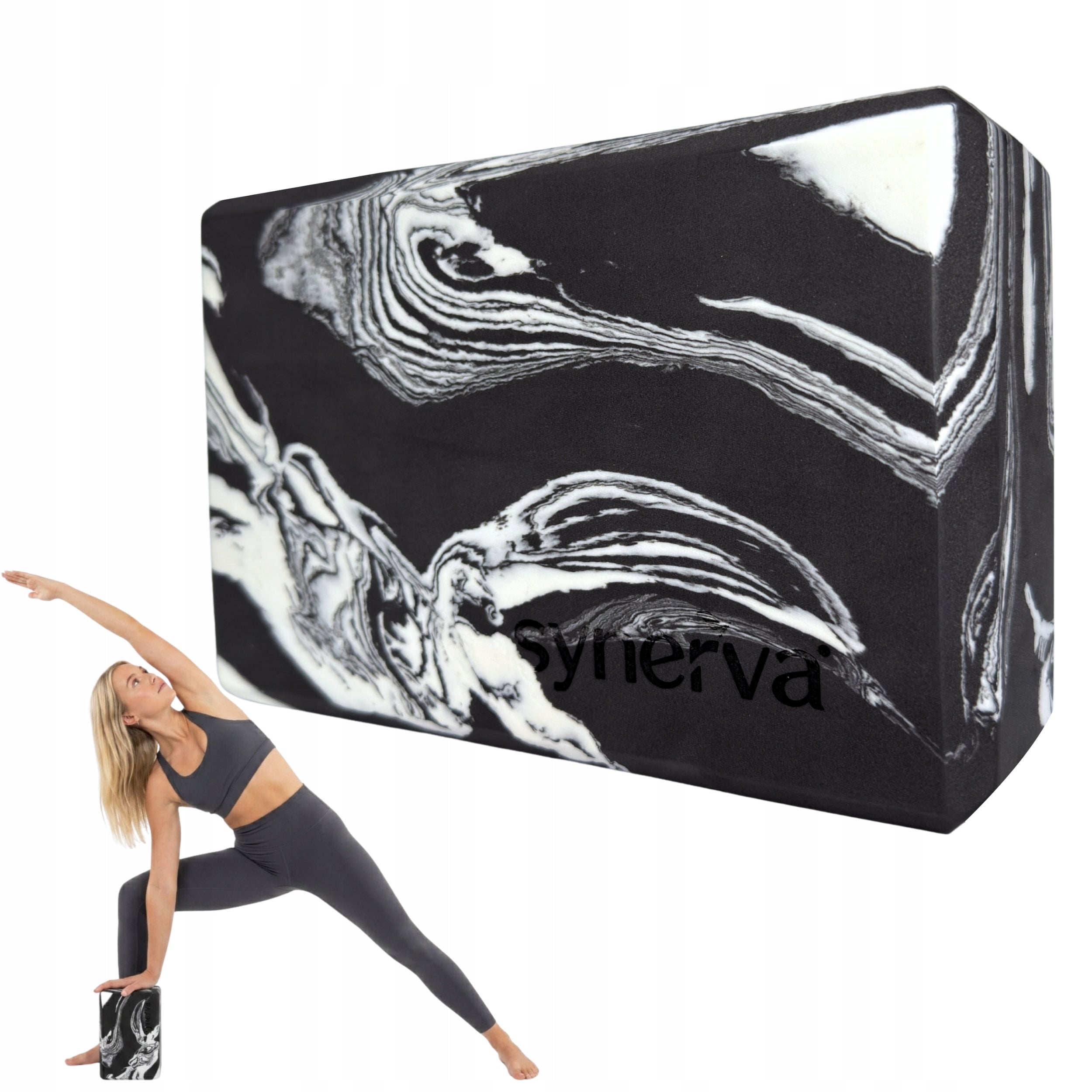 Yoga and Pilates Cube Black Block Blocks for Exercise Fitness EVA Marble