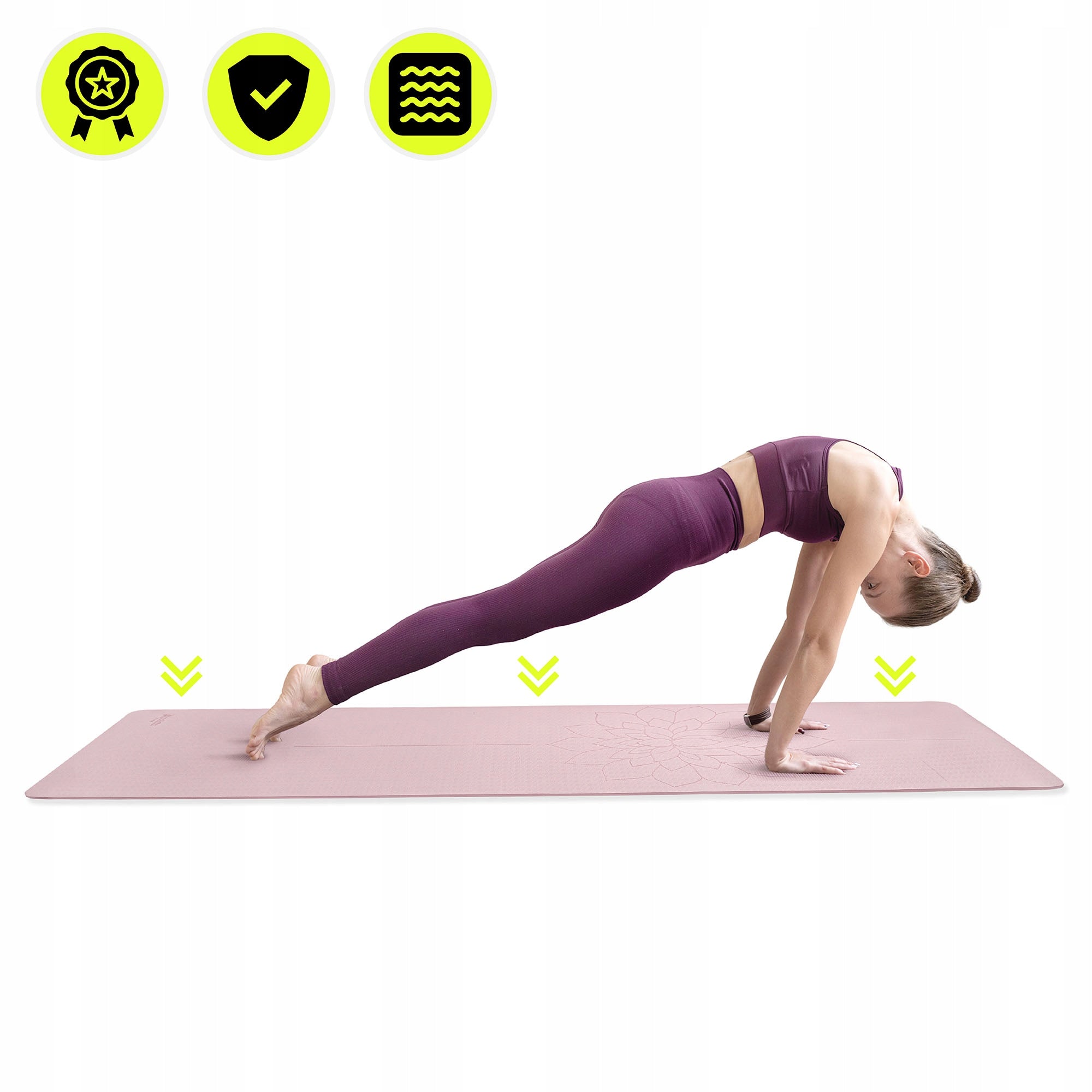 Yoga mat HyperMotion TPE 6 mm 183x61 pink strap Manufacturer code HYP66 MAT LOTUS ROZ
