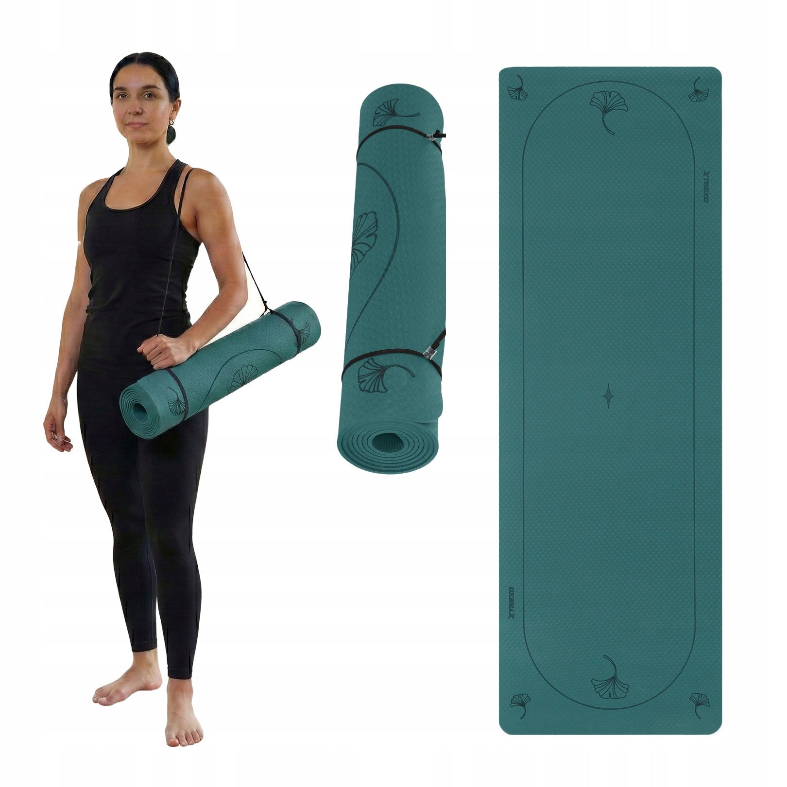 Yoga mat XTREXO EcoGrip 6mm green OS THIN LIGHTWEIGHT NON-SLIP