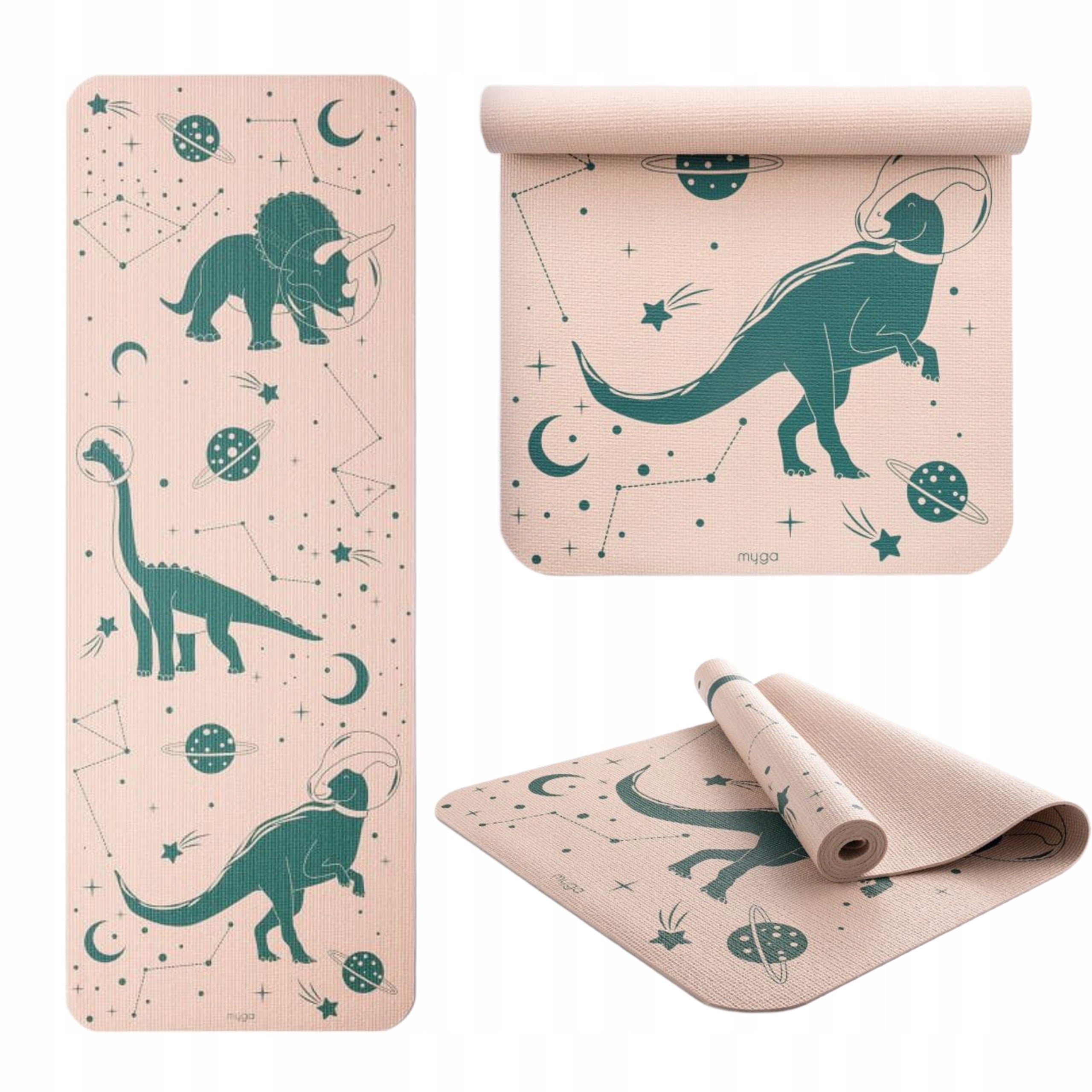 Yoga mat for children myga Dino 3mm 150 x 55 cm lightweight durable