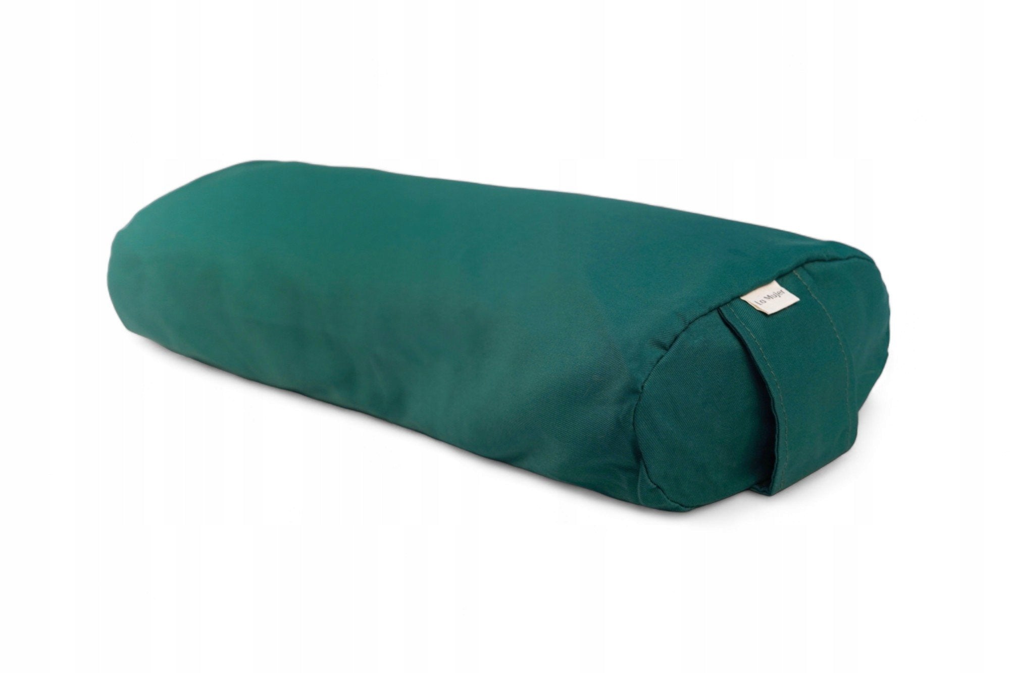 Yoga roller bolster with buckwheat husk cotton green