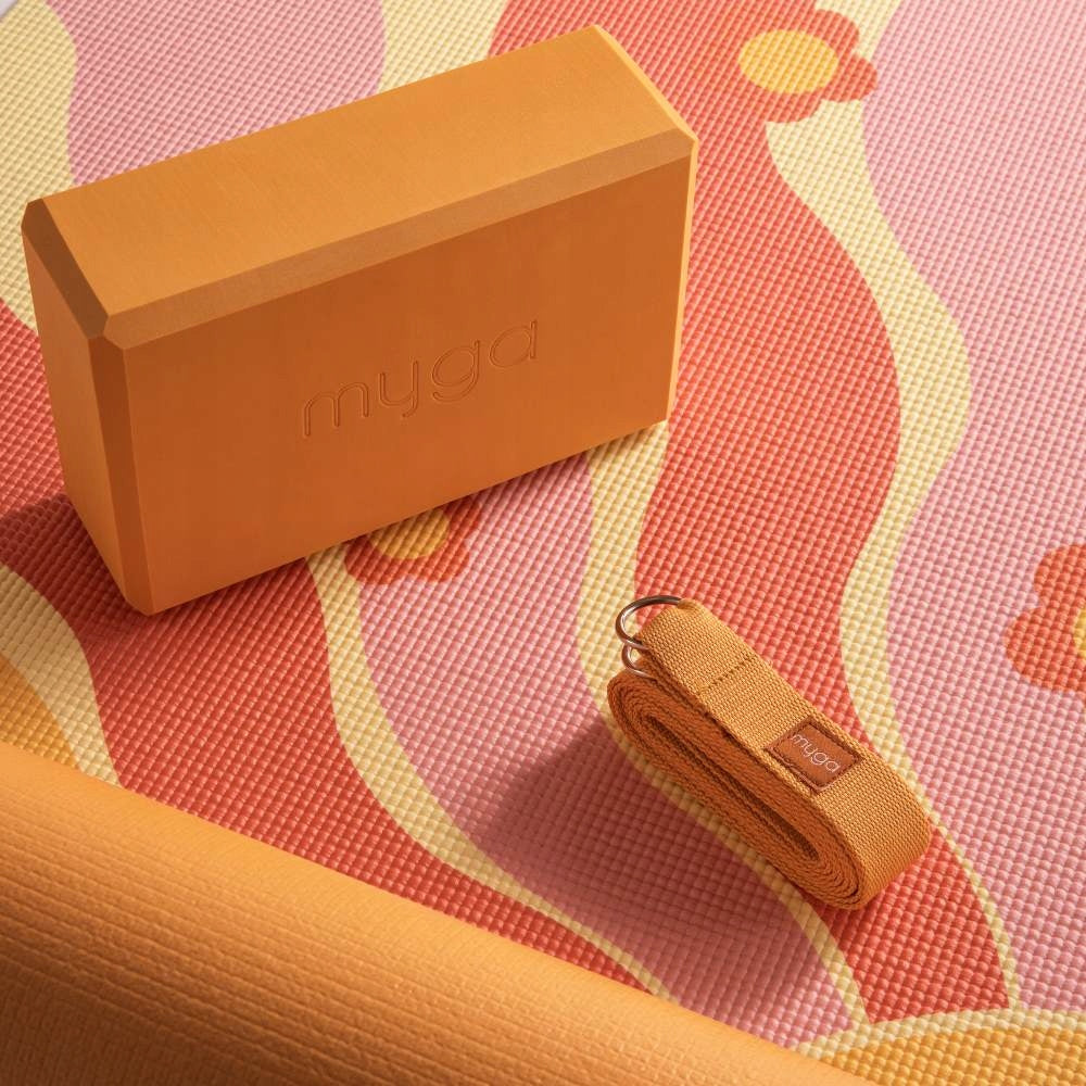 Yoga set myga Groovy Yoga Set yoga mat 6 mm, brick/cube, strap Brand Myga