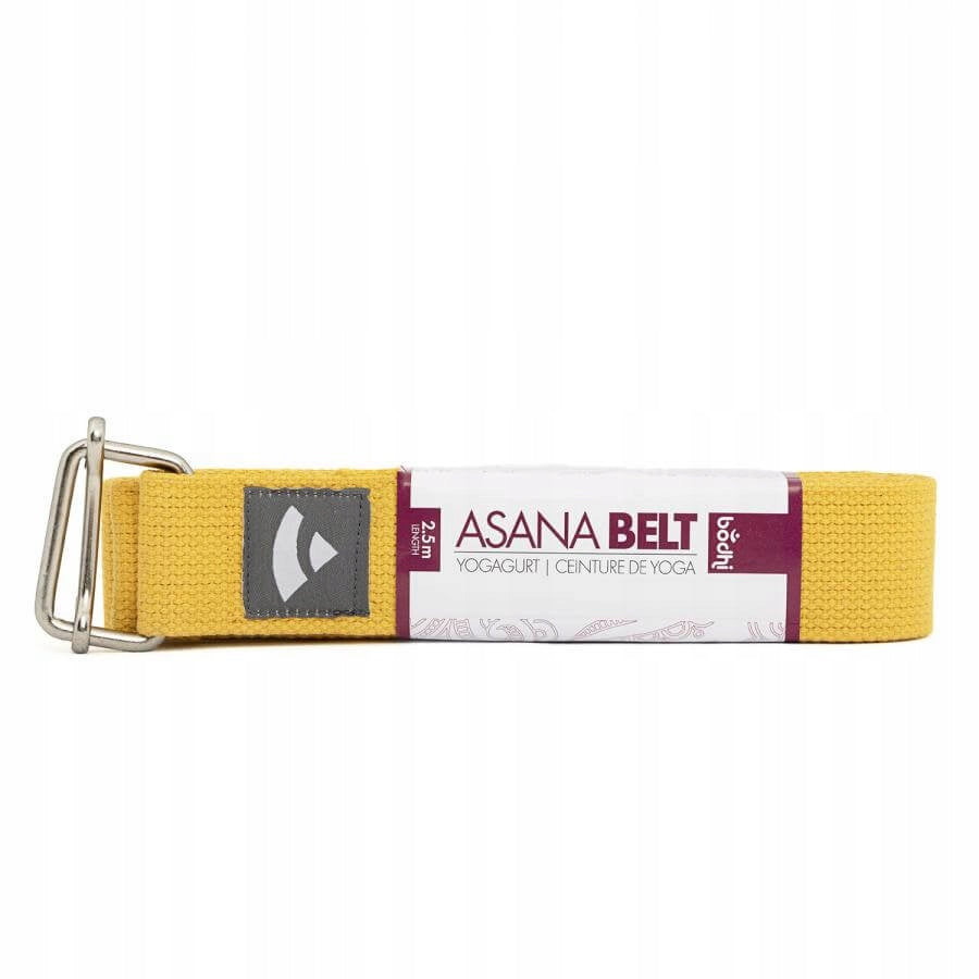 Yoga strap Bodhi Asana belt 2,5m - yellow 100% natural cotton Packaging status original