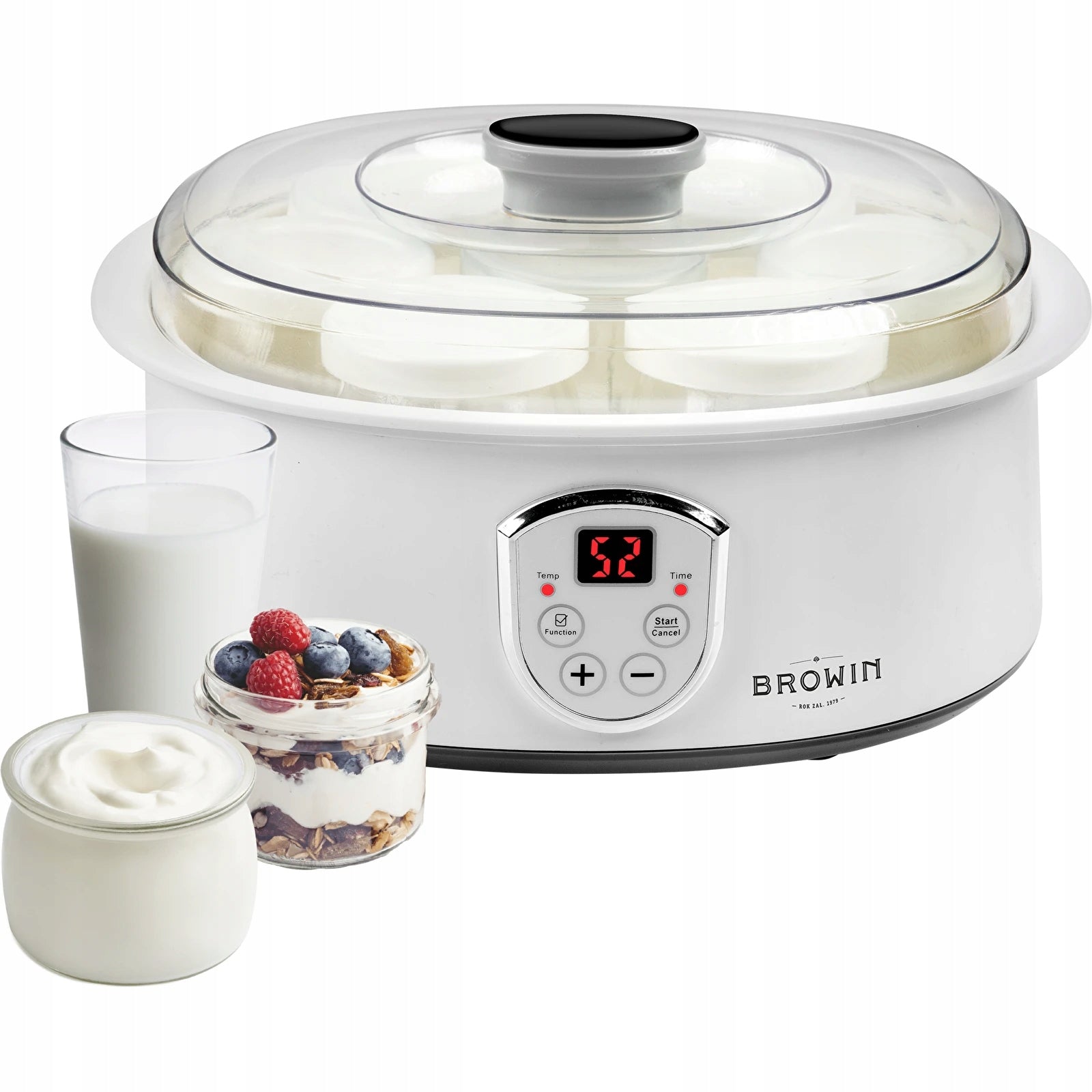 Yogurt machine with thermostat and jars (7 pcs) - 1,3 l