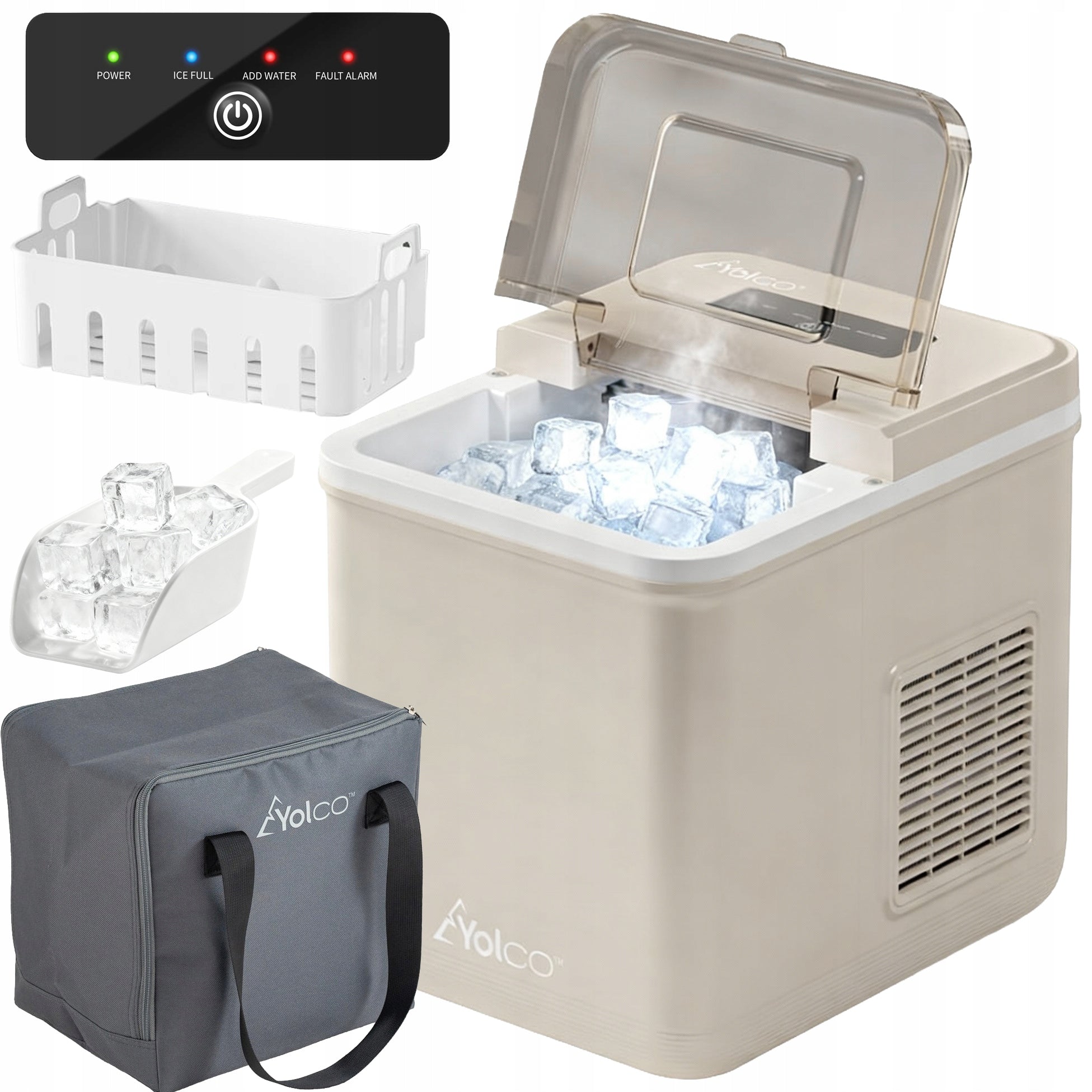 Yolco 12V 24V 230V PORTABLE MOBILE ICE MAKER for Camping TO CAR