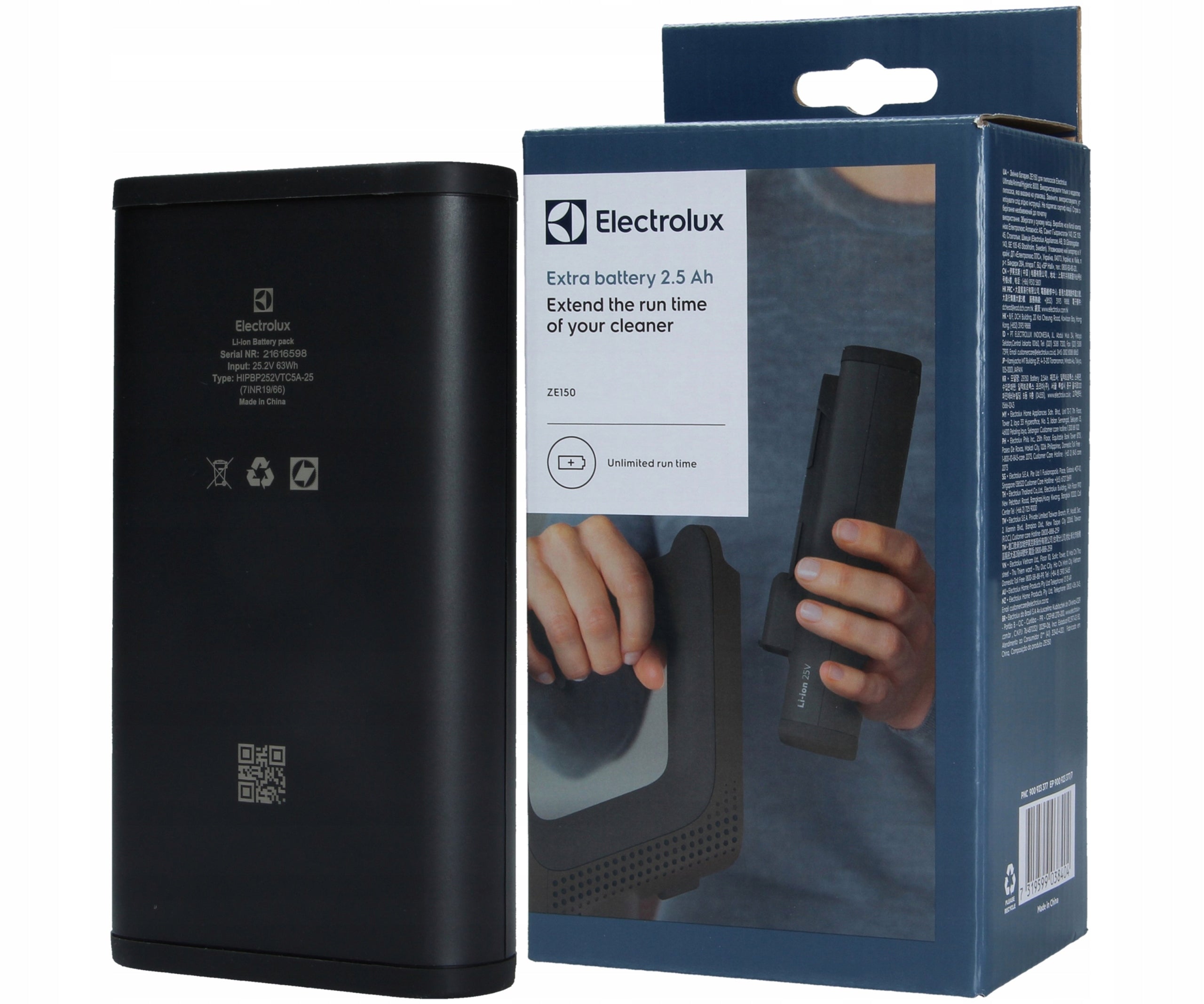 ZE150 – Additional 2,5 Ah battery for Electrolux Power Hygienic vacuum cleaners Manufacturer Electrolux