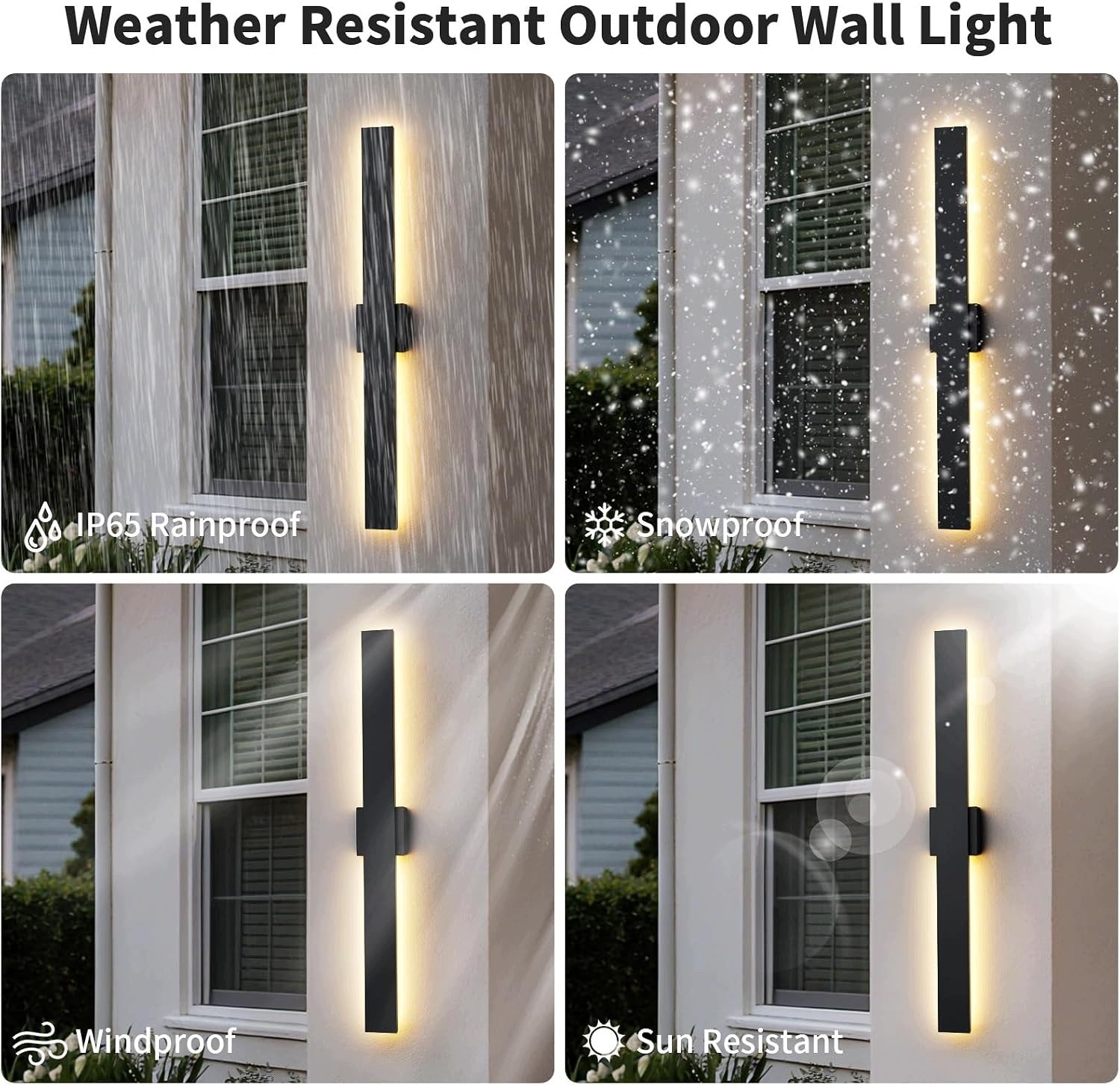 ZIHOI Set of 2 Modern Outdoor Lamps, Black 150cm Manufacturer code b0fl6pygx3
