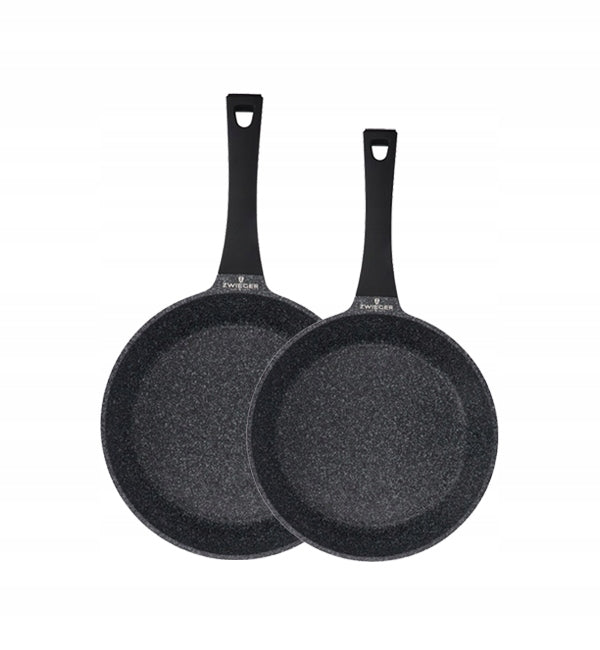 ZWIEGER BLACK STONE SET FRYING PAN 24 28 CM INDUCTION GREBLON