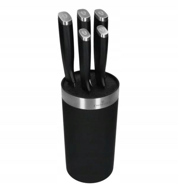 ZWIEGER FORTE III SET OF 5 KITCHEN KNIVES BLACK BLOCK STEEL + PLASTIC PP Manufacturer code 5905794972050