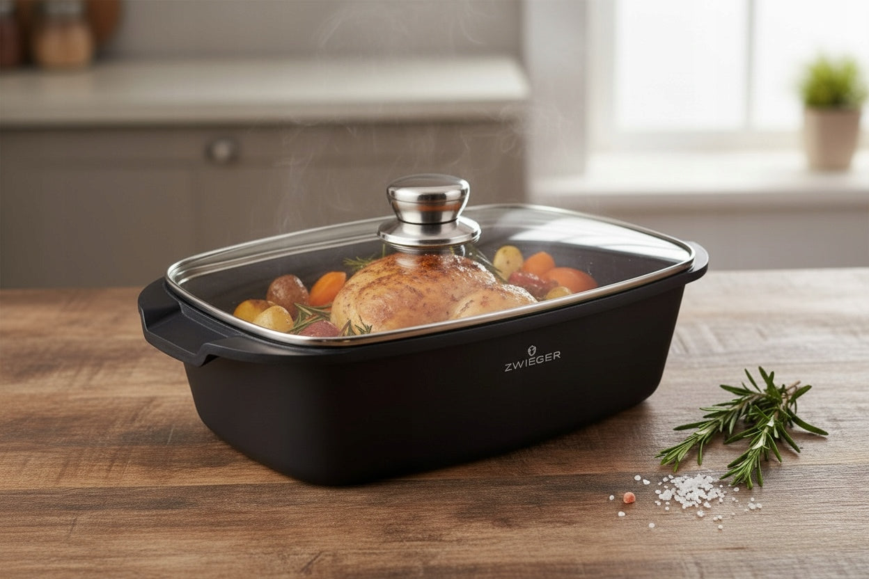 ZWIEGER PAN 33 CM WITH HEAT-RESISTANT COVER RED LINE Brand Zwieger