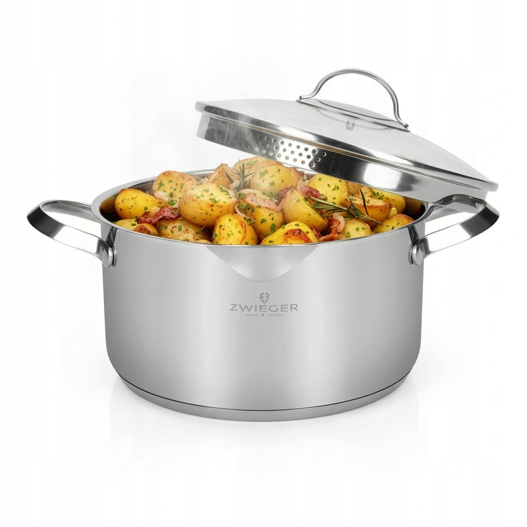 ZWIEGER VERON Pot 5,6 l with lid 24 cm / stainless steel / induction