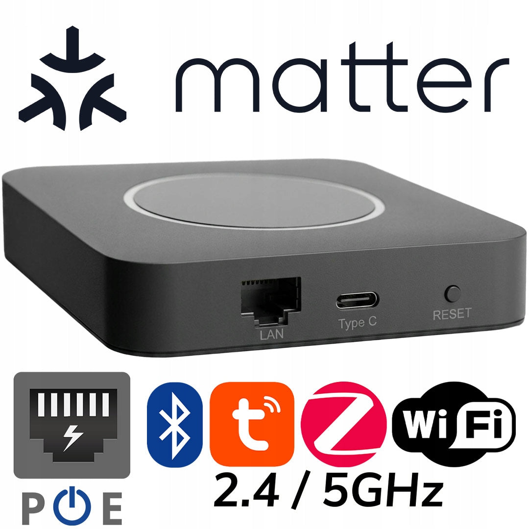 ZigBee Matter Thread Bluetooth BLE Sigmesh PoE WiFi 2.4/5GHz Gateway TUYA