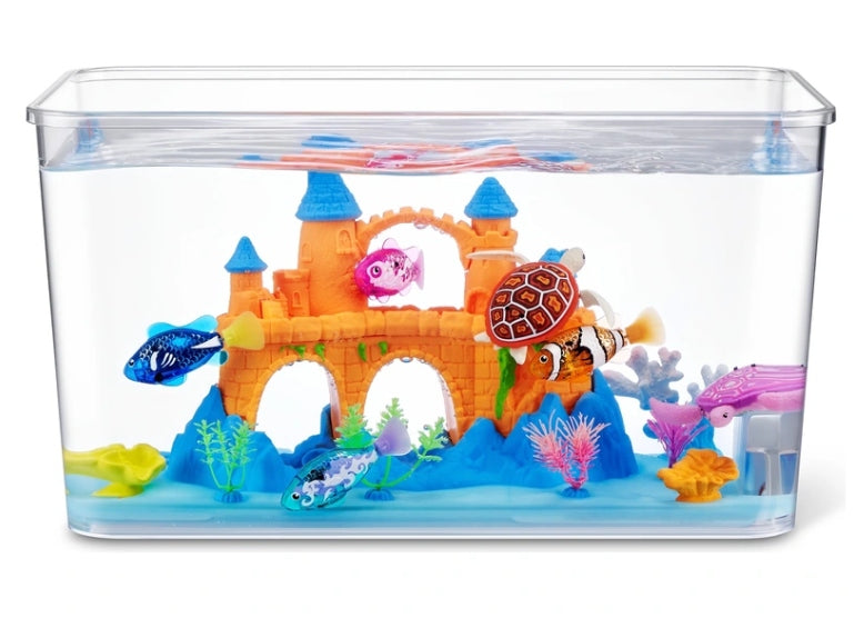 Zuru Robo Fish Aquarium with Turtle Fish Figurines Interactive Toy Packaging status original