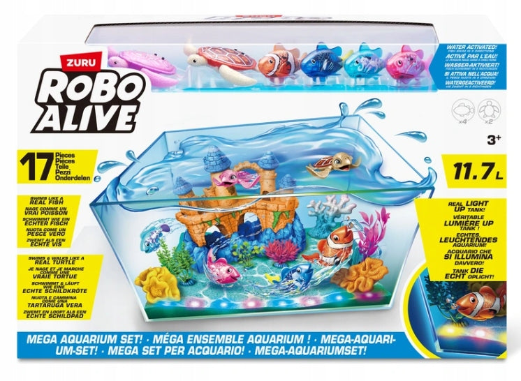 Zuru Robo Fish Aquarium with Turtle Fish Figurines Interactive Toy
