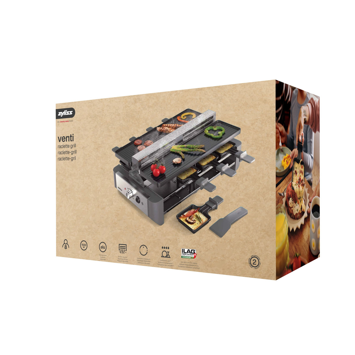 Zyliss Electric grill Raclette Venti 1500 W for 8 people with system Manufacturer code E980355