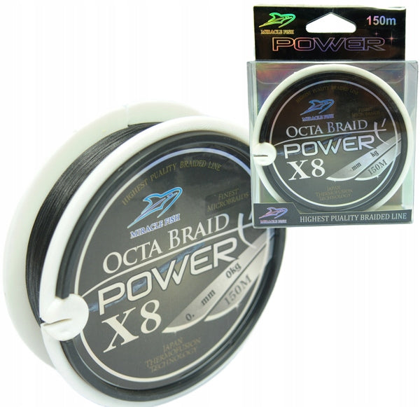 black BRAIDED power Octa Braid 150m / 300m 8 WEAVE 0,16mm 22,4kg