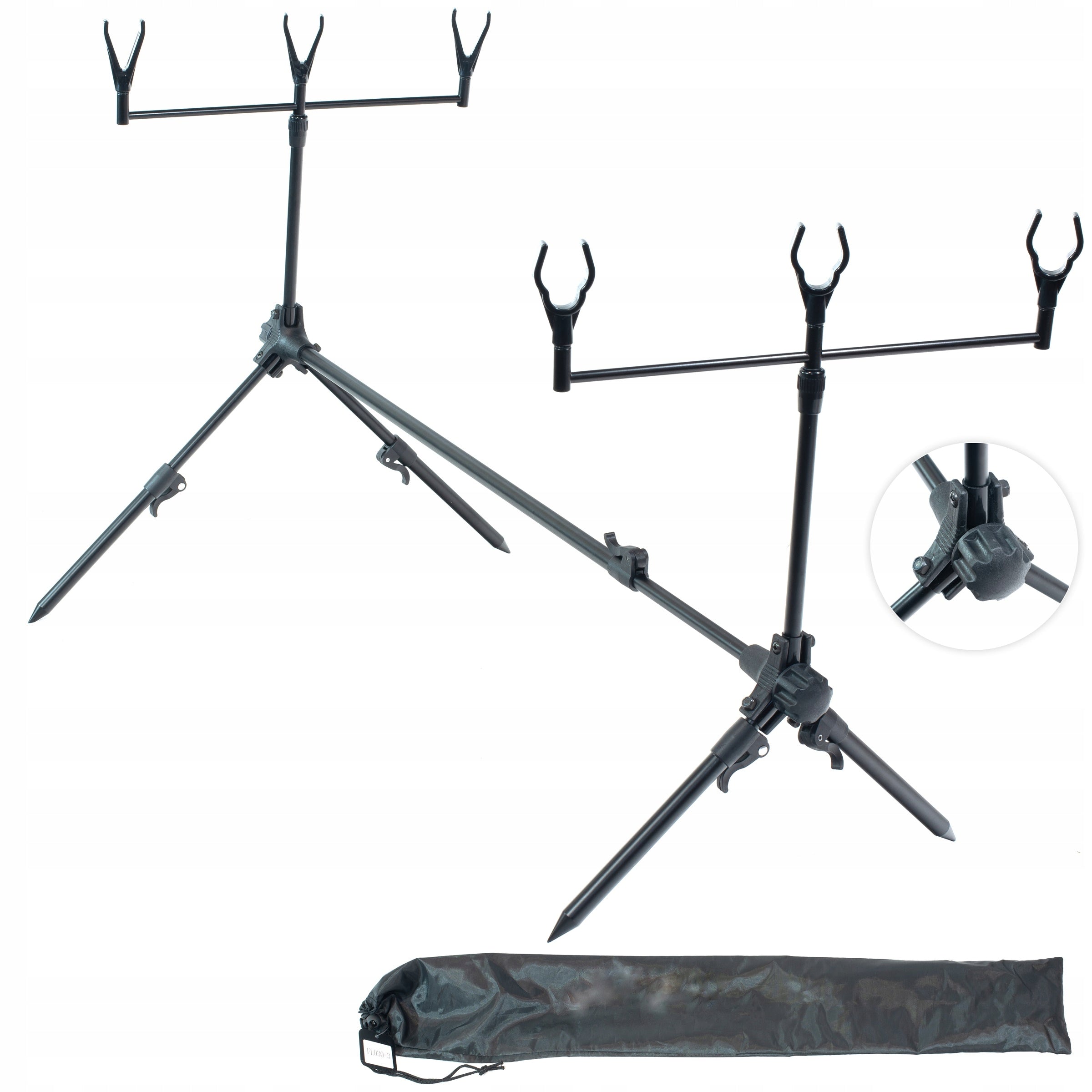 black CARP STAND neco STAND for 3 RODS ROD POD + forks