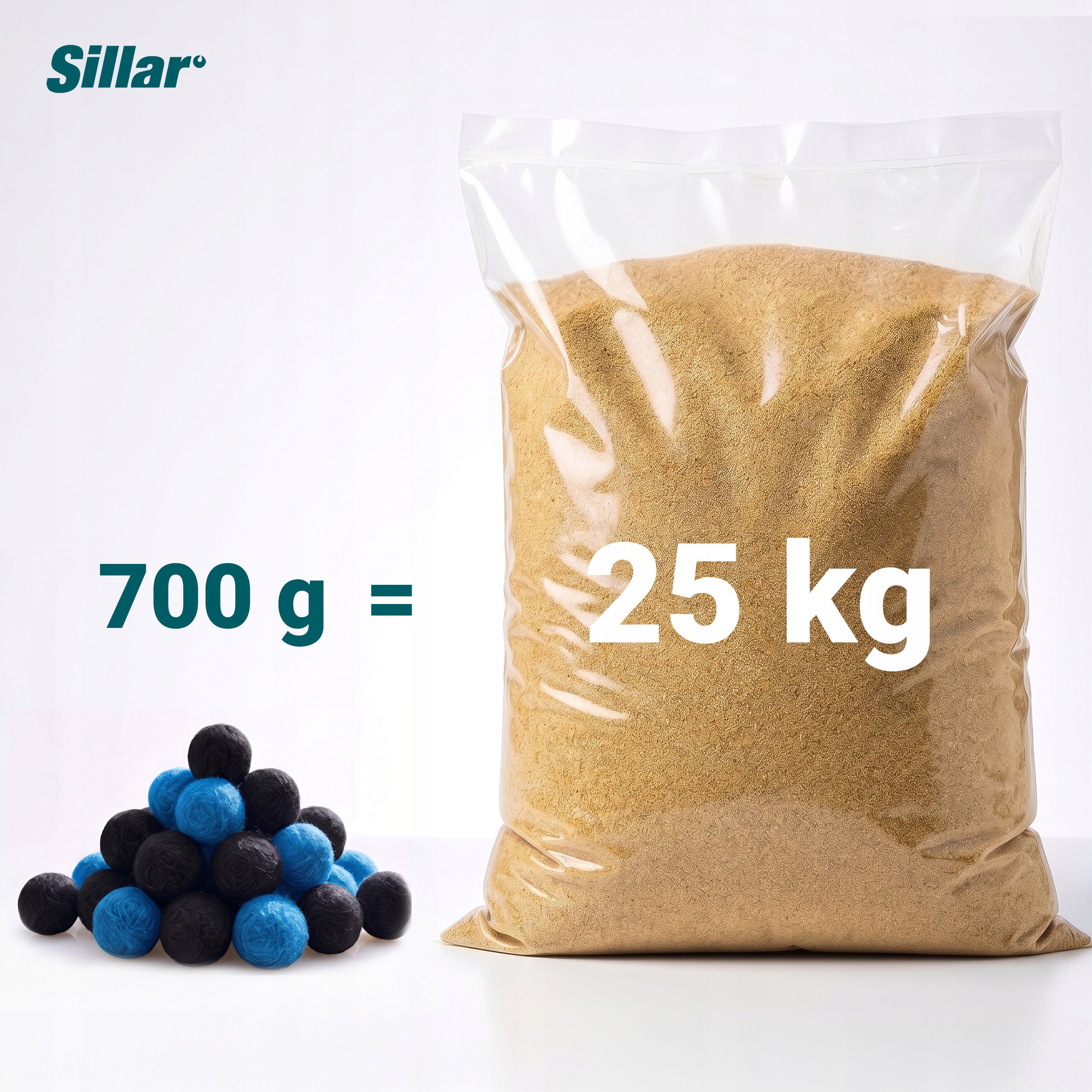 Baseino filtro rutuliukai su aktyvuota anglimi ir sidabro jonais, 2 x 700 g