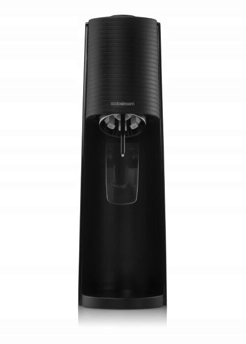 Gazuoto vandens aparatas SodaStream Terra juodas, butelis, aviečių sirupas 440 ml, 2 knygos