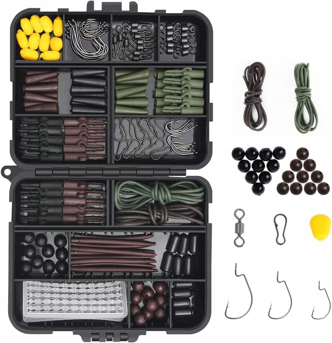 carp fishing set -Hooks, Rings, Artificial Corn in a Box Brand no brand