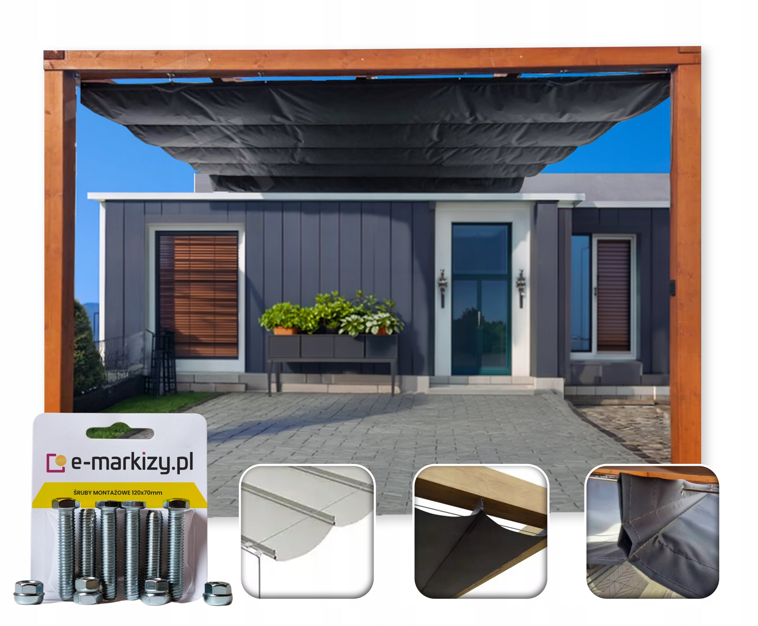 custom-made fabric roof - lightweight and durable sail for terrace and pergola