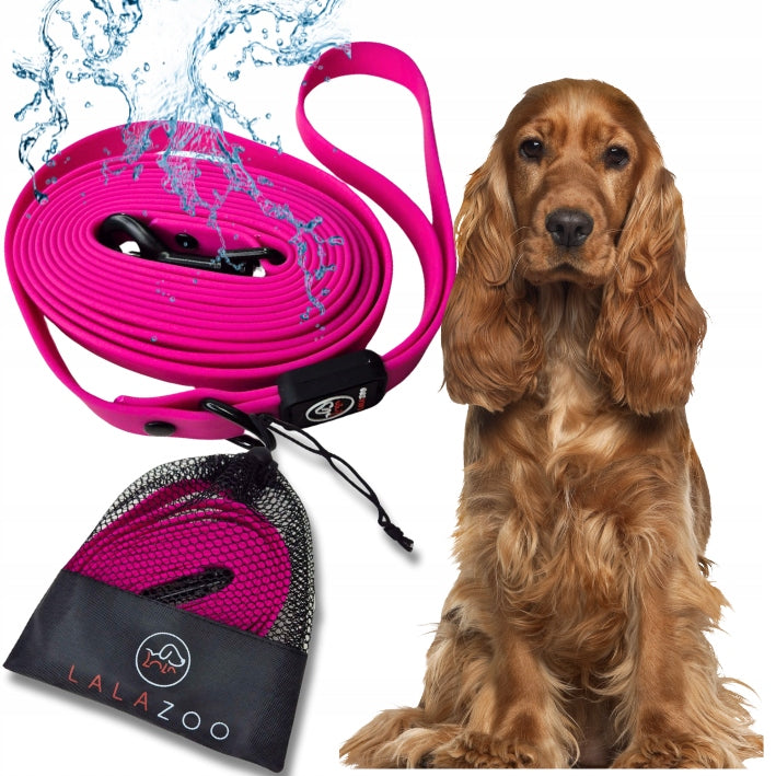dog leash training cord waterproof urban PVC 5M pink
